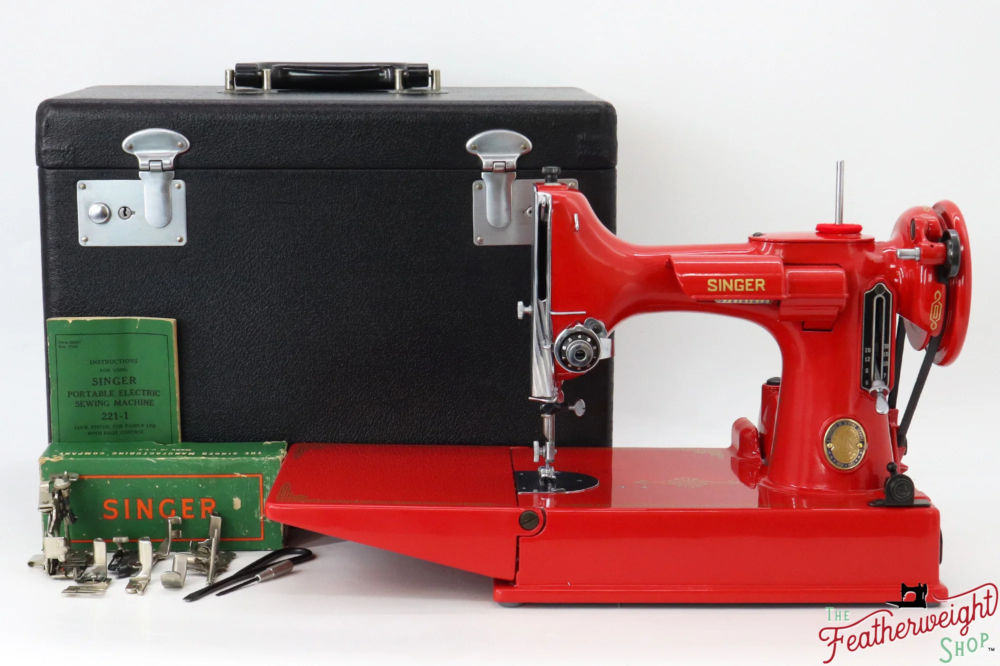 Singer Featherweight 221K, Centennial - EG3030** - Fully Restored in Liberty Red - Image 2