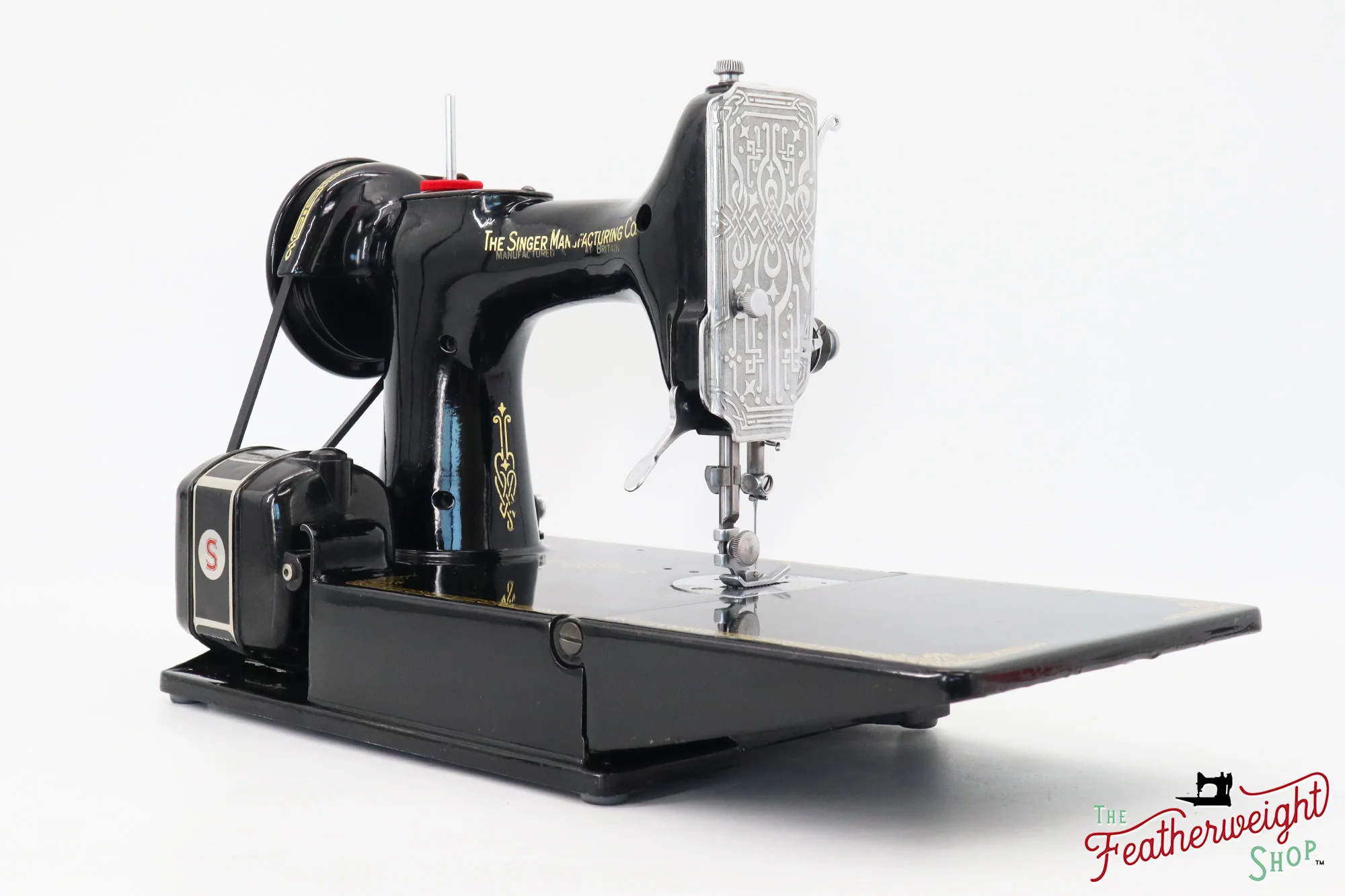 Singer Featherweight 221K, EG348***, RARE Great Britain Decal - Image 7