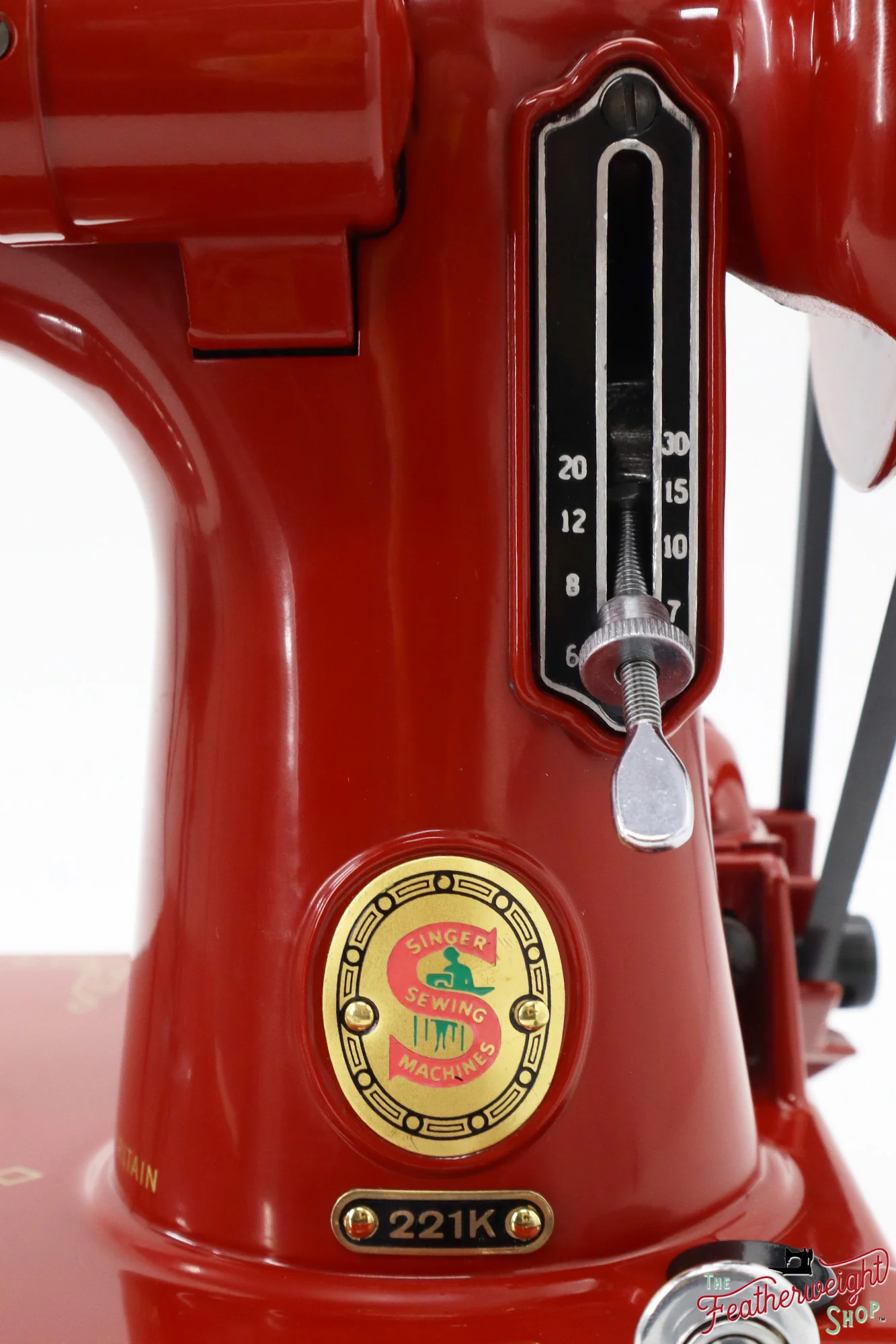 Singer Featherweight 221K, Red 'S', ES173*** - Fully Restored in Brick Red - Image 13