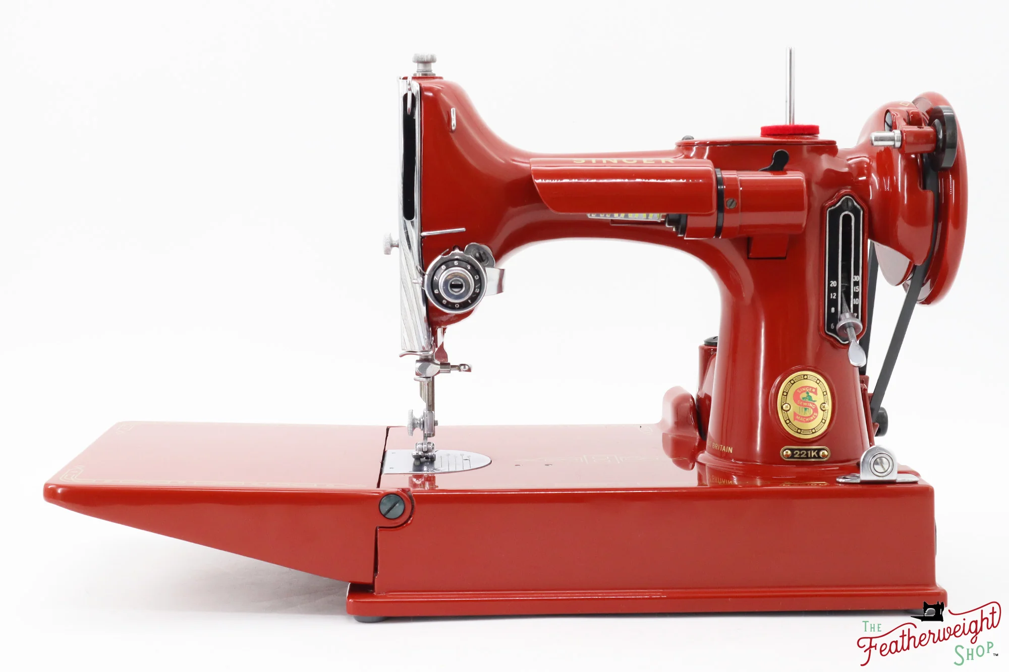 Singer Featherweight 221K, Red 'S', ES173*** - Fully Restored in Brick Red - Image 2