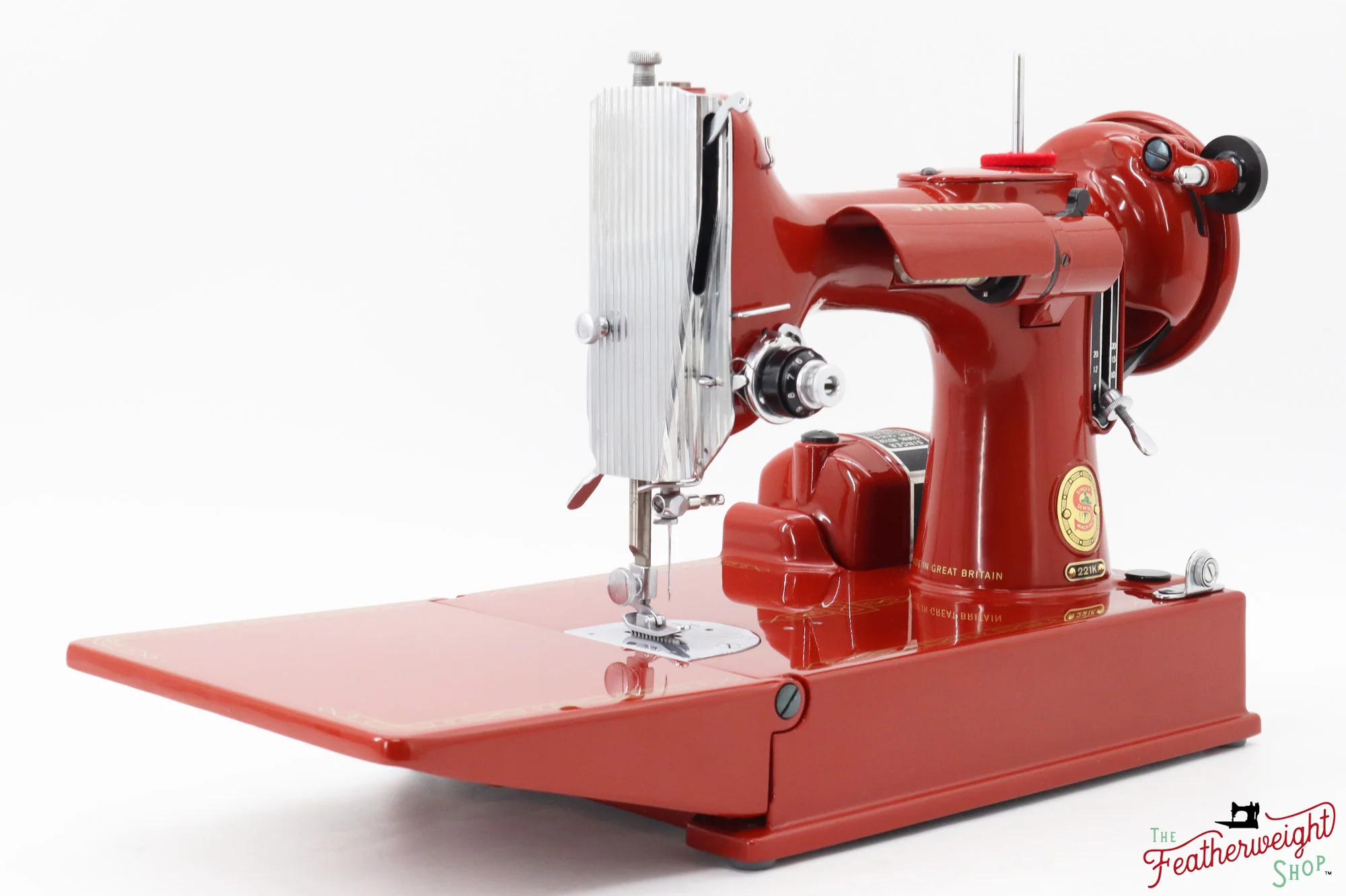 Singer Featherweight 221K, Red 'S', ES173*** - Fully Restored in Brick Red - Image 4