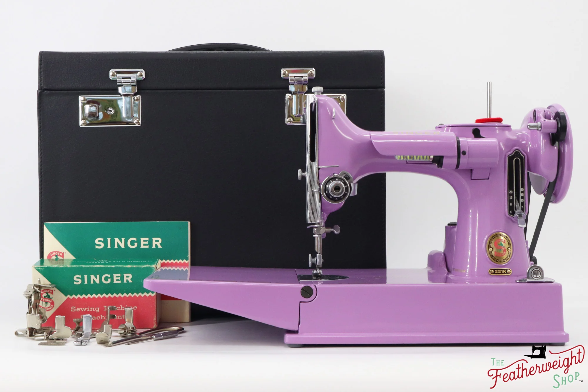 Singer Featherweight 221K, Red 'S', ES2430** - Fully Restored in Lilac - Image 2