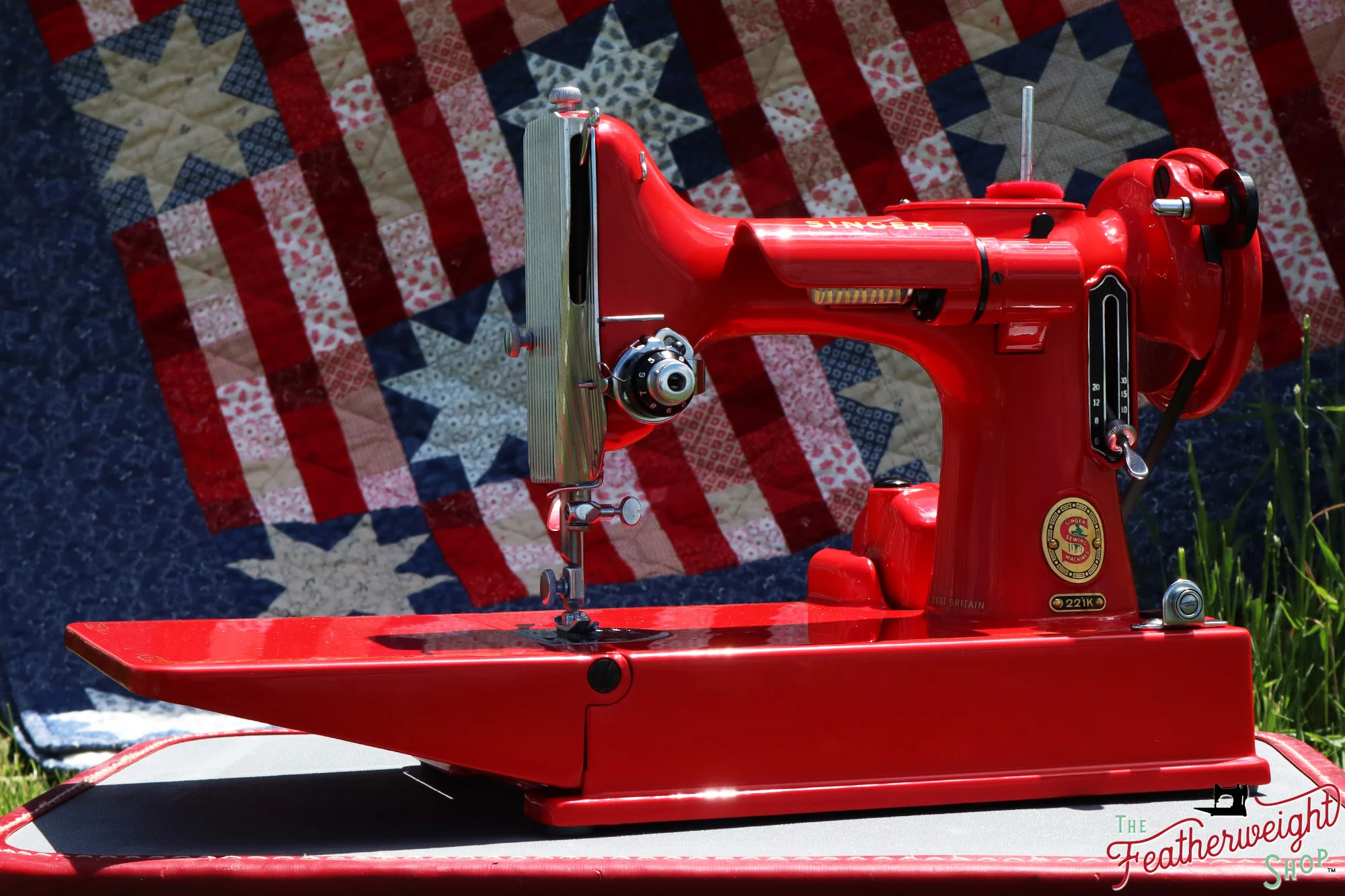 Singer Featherweight 221K, Red 'S', ES6519** - Fully Restored in Liberty Red - Image 3