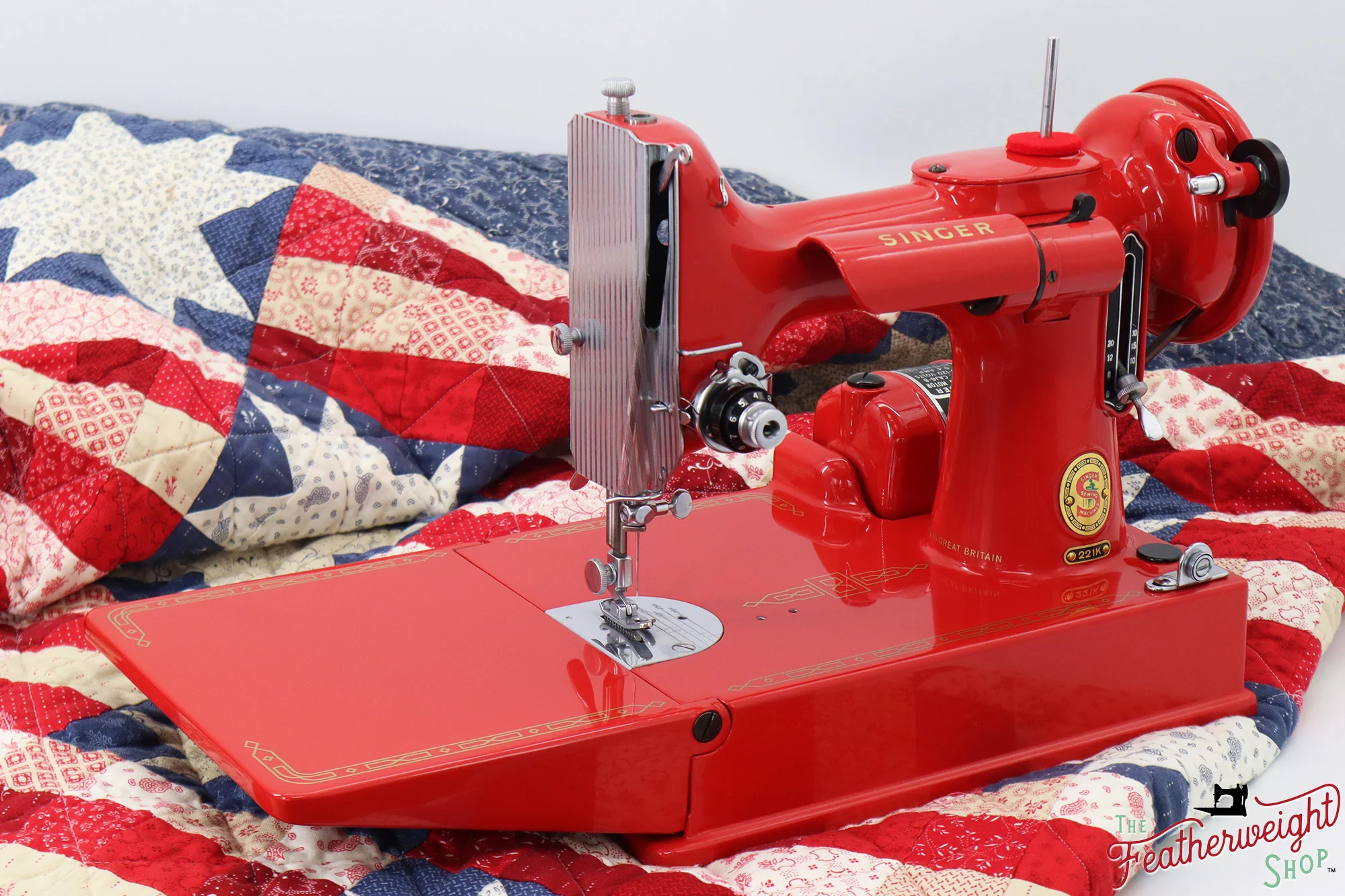 Singer Featherweight 221K, Red 'S', ES6519** - Fully Restored in Liberty Red - Image 5
