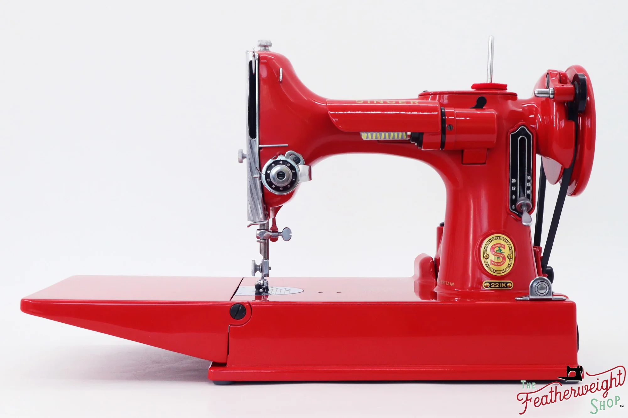 Singer Featherweight 221K, Red 'S', ES6519** - Fully Restored in Liberty Red - Image 6