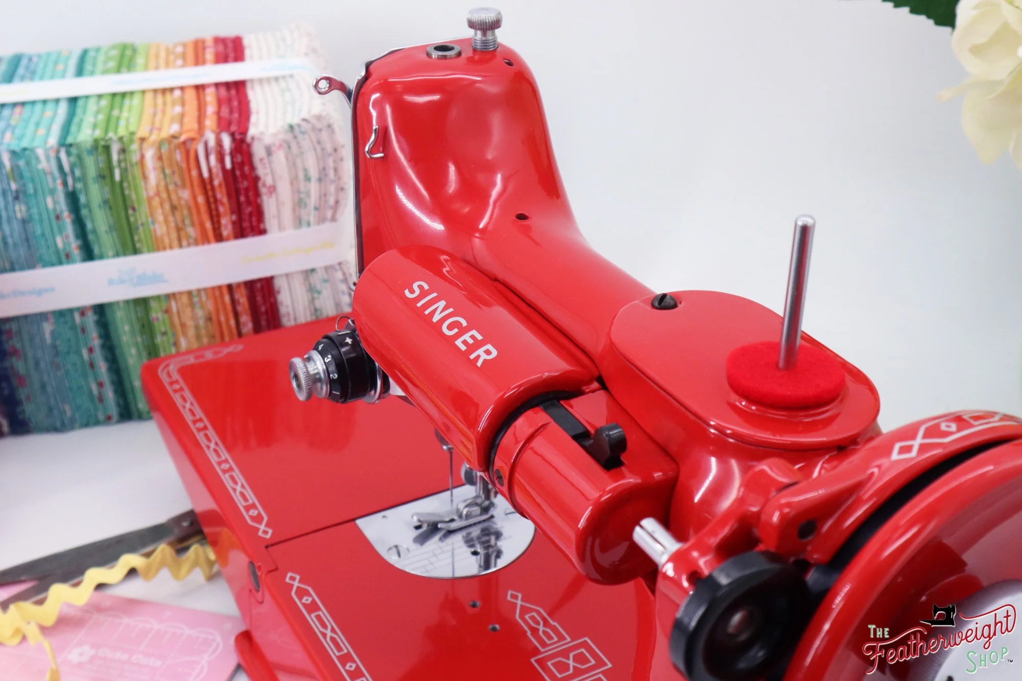 Singer Featherweight 221K, Red 'S', ES874*** - Fully Restored in Liberty Red - Image 13