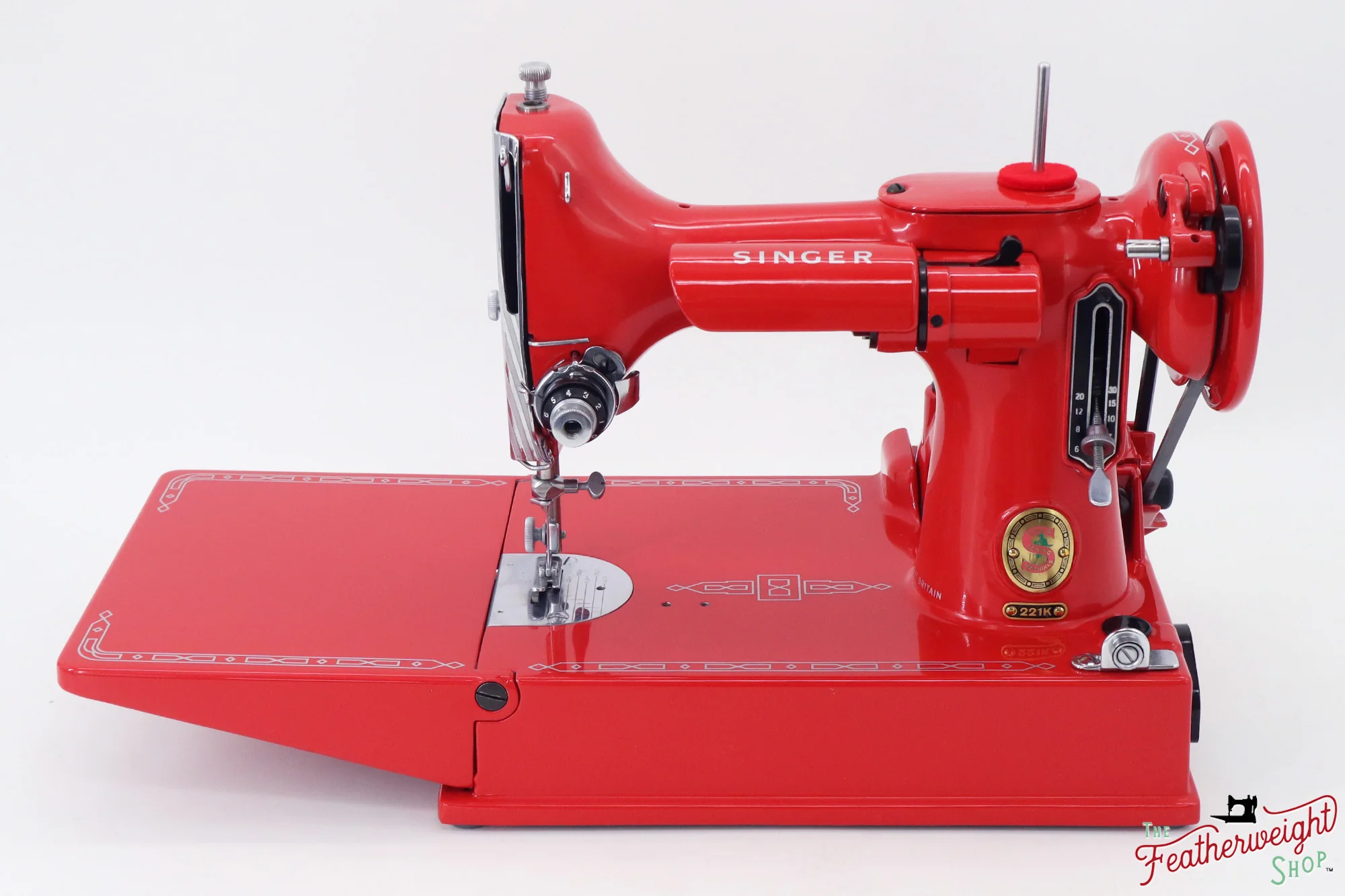 Singer Featherweight 221K, Red 'S', ES874*** - Fully Restored in Liberty Red - Image 3