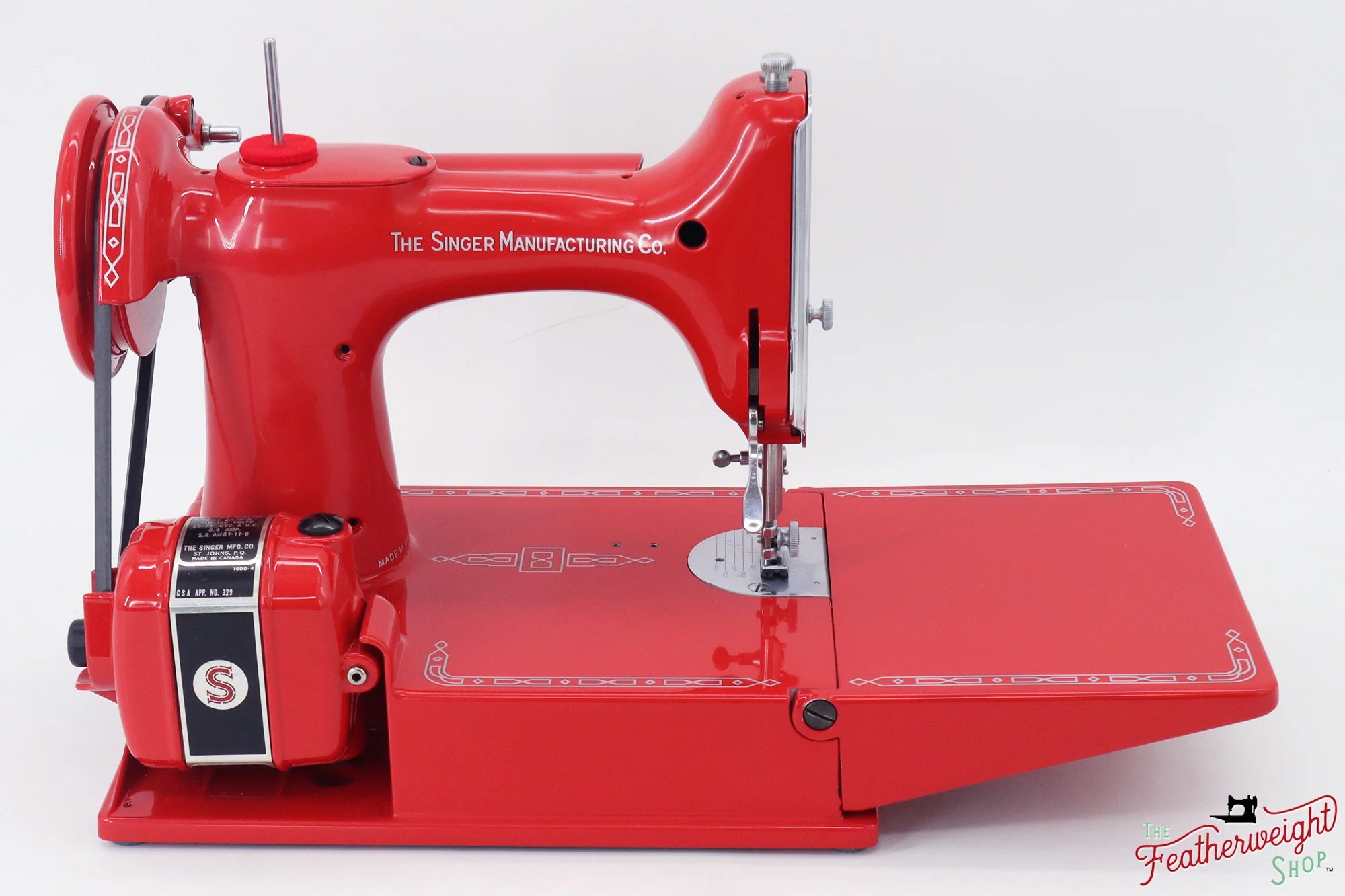 Singer Featherweight 221K, Red 'S', ES874*** - Fully Restored in Liberty Red - Image 7