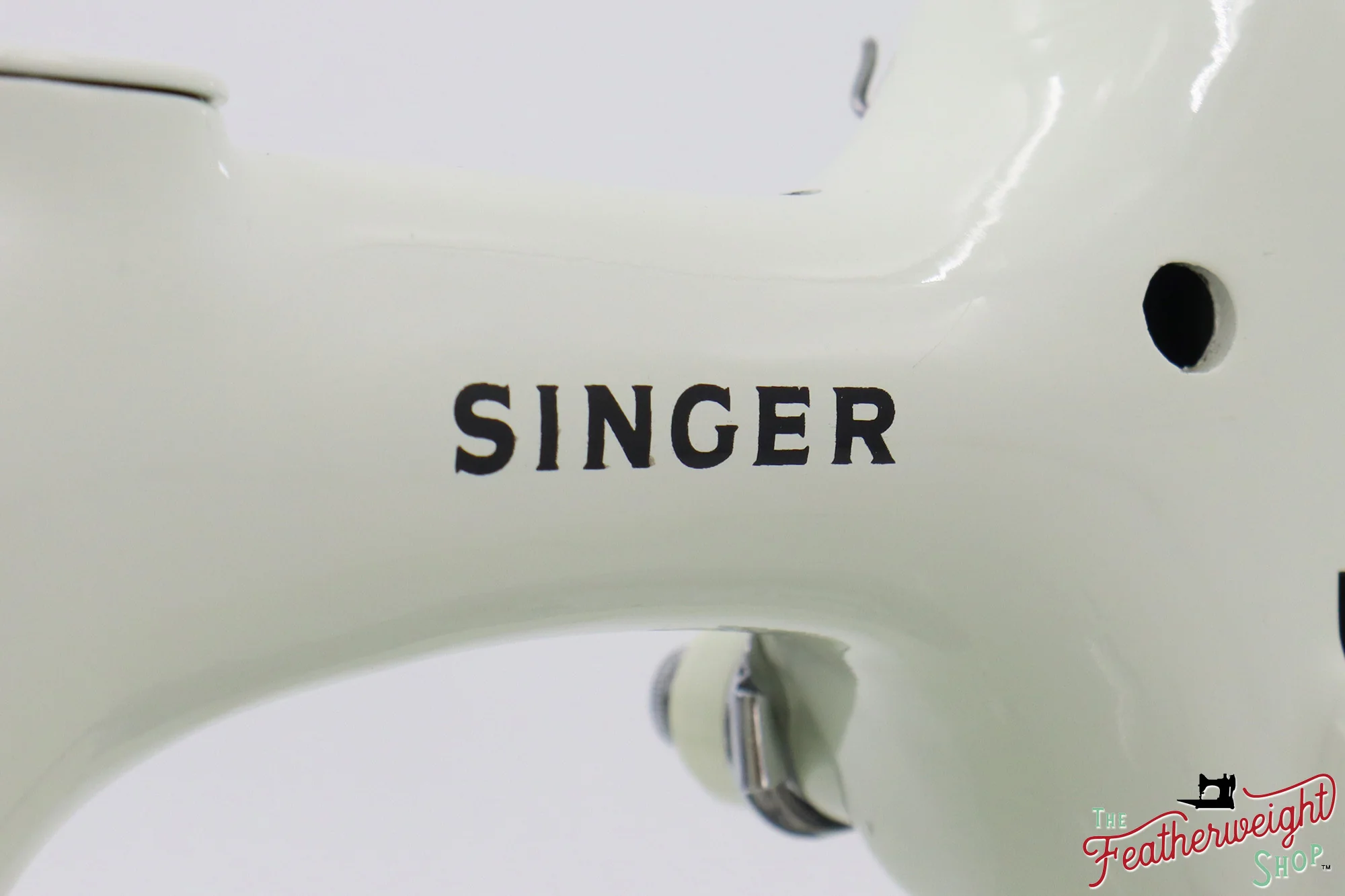 Singer Featherweight 221K Sewing Machine, British WHITE EV9694** - Image 9