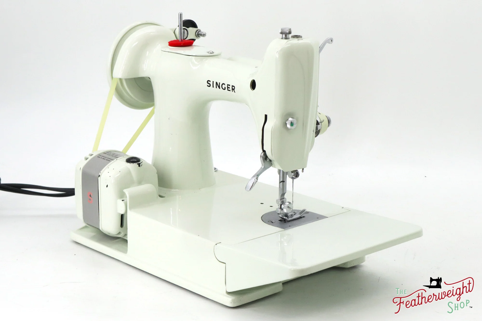 Singer Featherweight 221K Sewing Machine, British WHITE EV9858** - Image 5