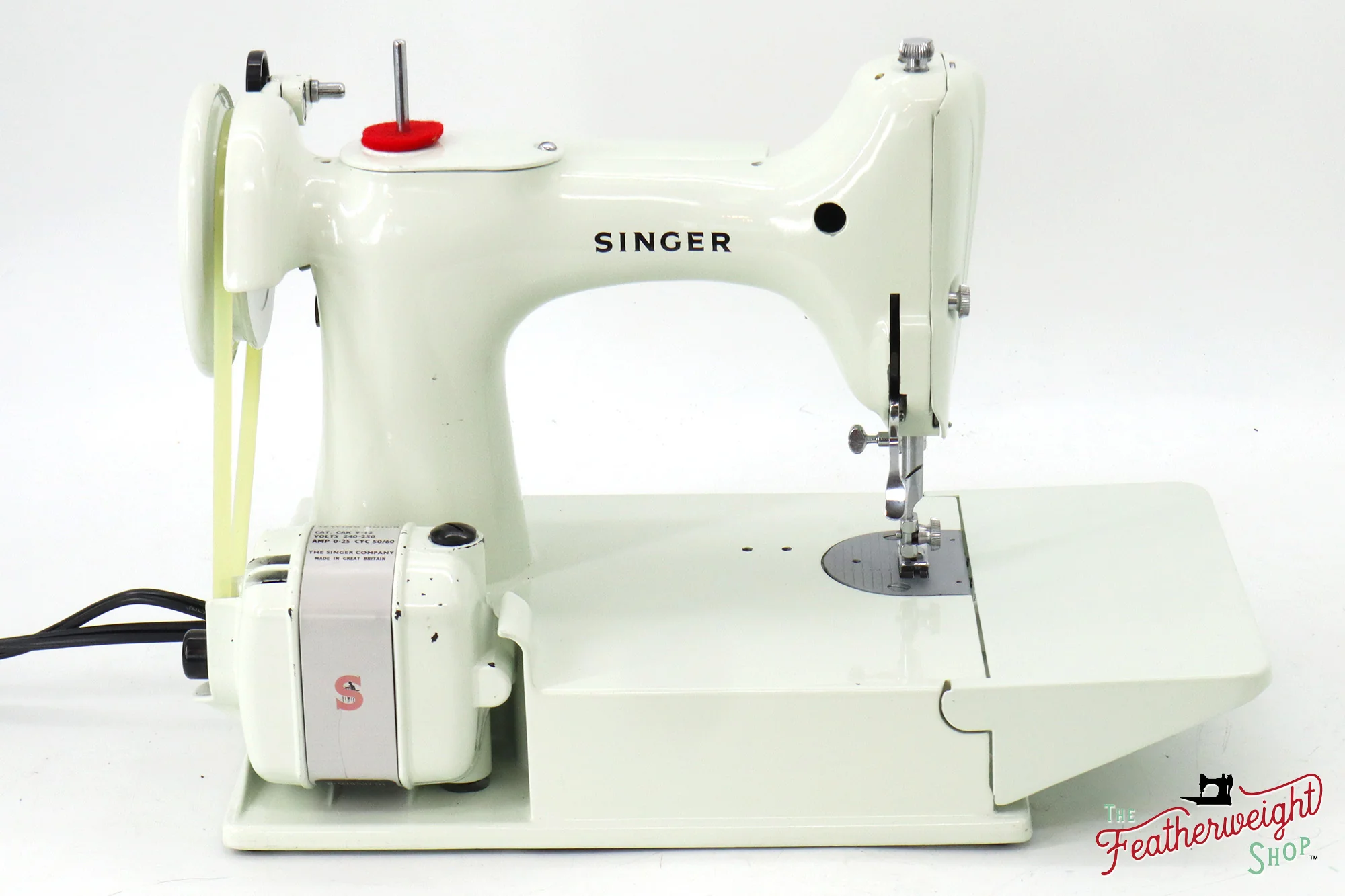 Singer Featherweight 221K Sewing Machine, British WHITE EV9858** - Image 6