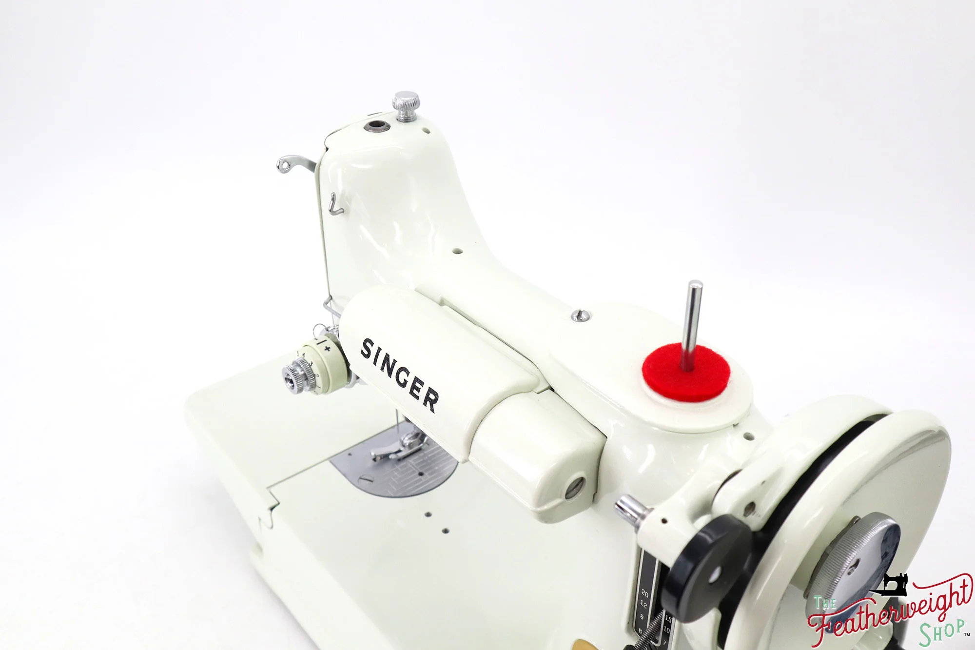 Singer Featherweight 221K Sewing Machine, British WHITE EV988*** - Image 15