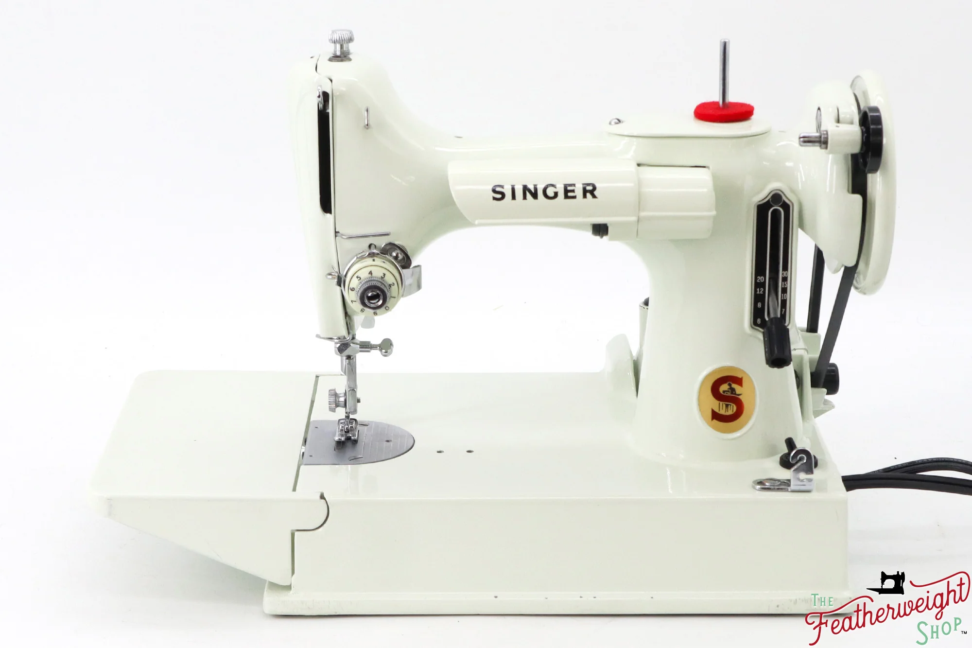 Singer Featherweight 221K Sewing Machine, British WHITE EV988*** - Image 3