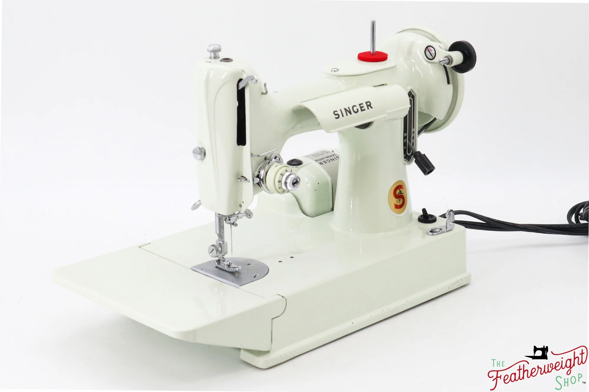 Singer Featherweight 221K Sewing Machine, British WHITE EV988*** - Image 4