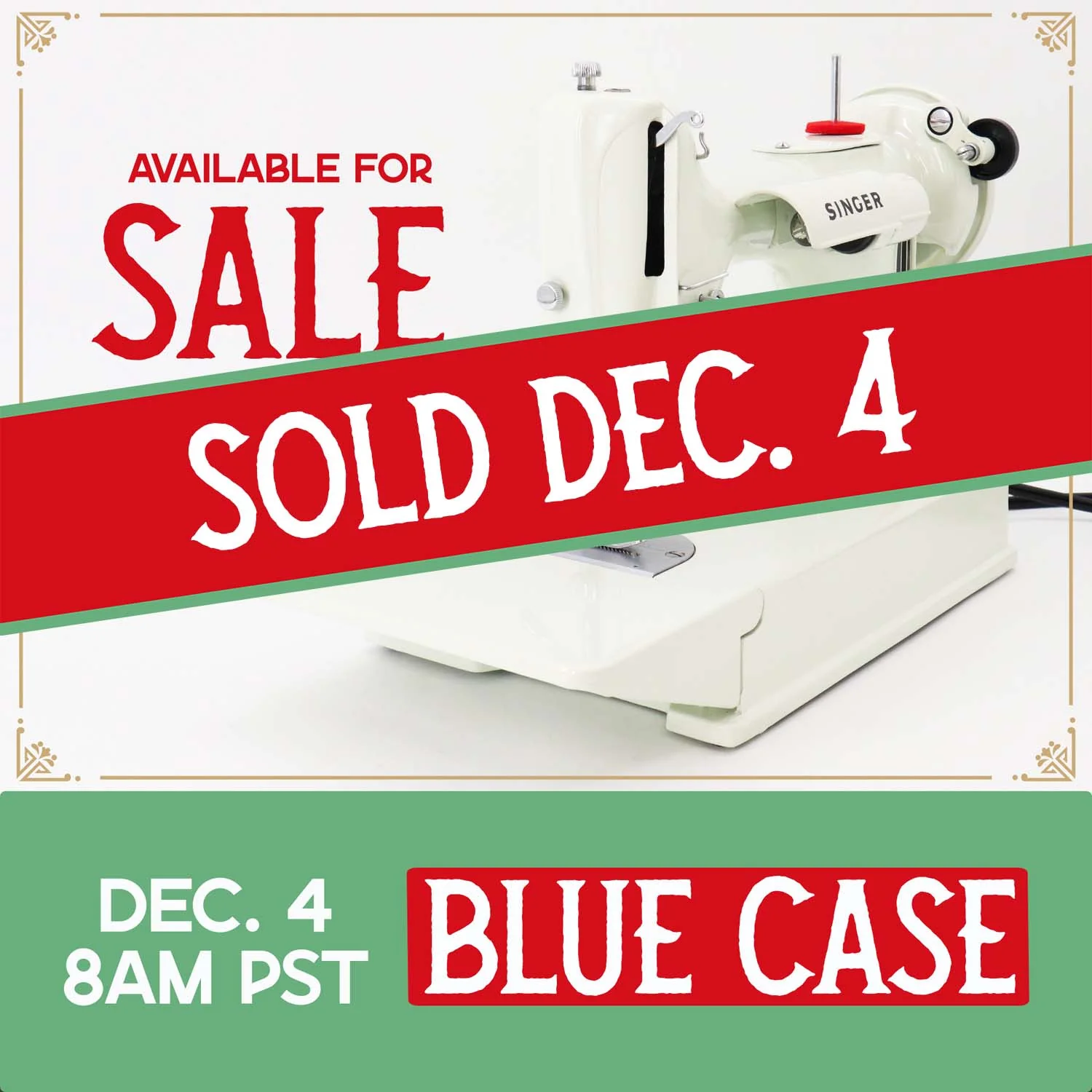 Singer Featherweight 221K Sewing Machine, British WHITE FA229***