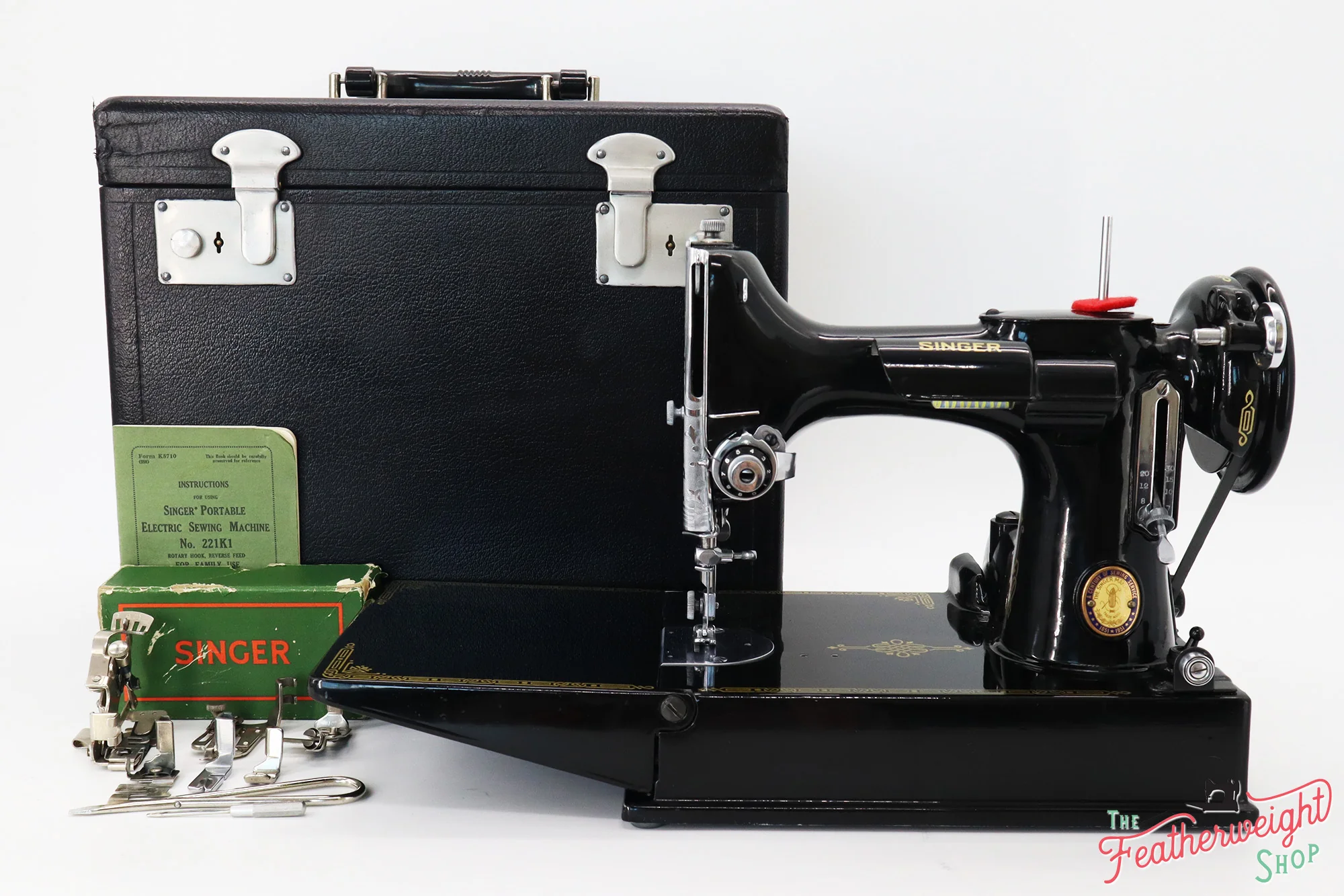 Singer Featherweight 221K Sewing Machine, Centennial! EF9099** - Image 2