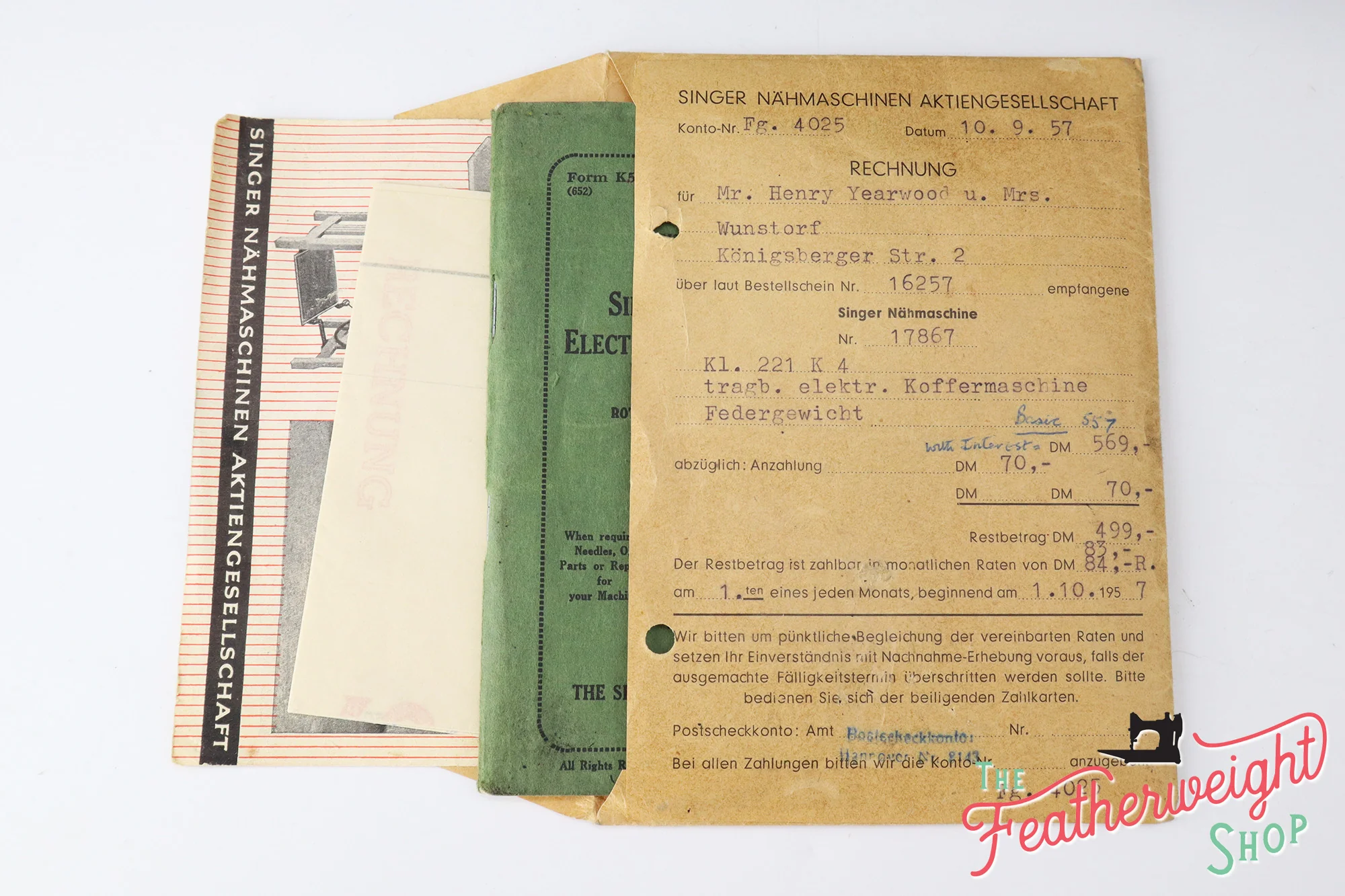 Singer Featherweight 221K Sewing Machine EM017*** - Original Ephemera - Image 3