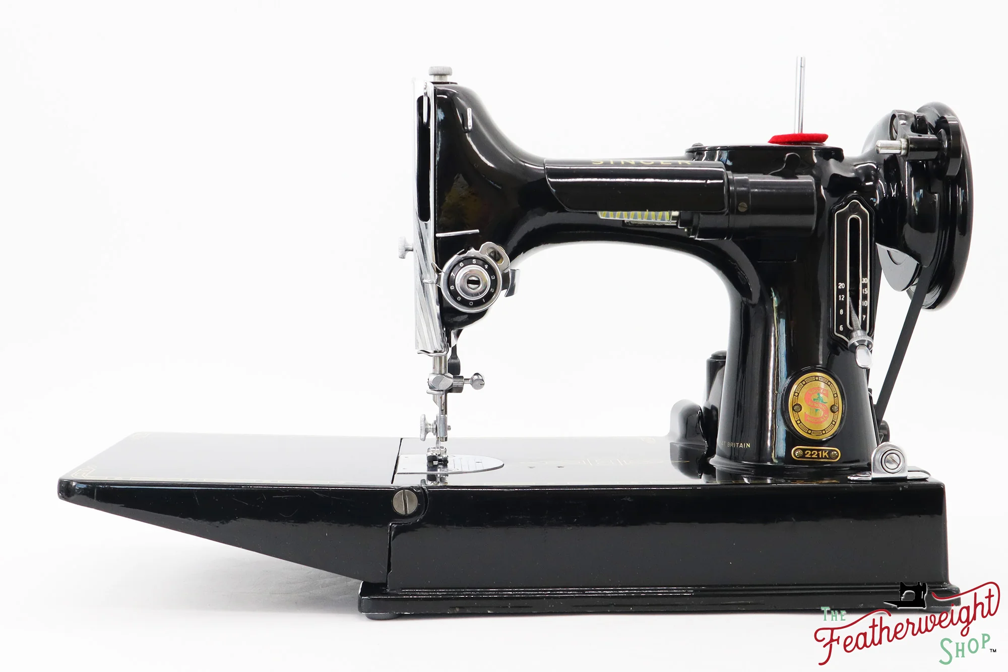 Singer Featherweight 221K Sewing Machine, RED "S" - ES171*** - Image 2