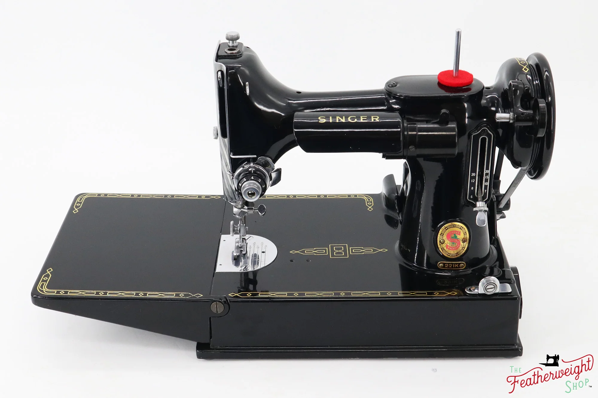 Singer Featherweight 221K Sewing Machine, RED "S" - ES1714** - Image 2