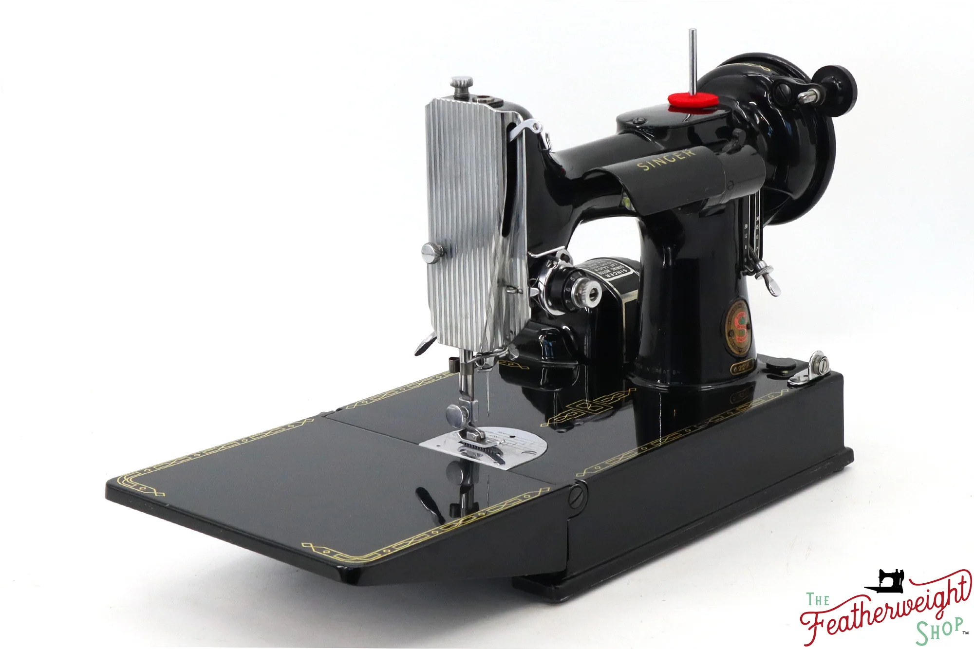 Singer Featherweight 221K Sewing Machine, RED "S" - ES174*** - Image 3