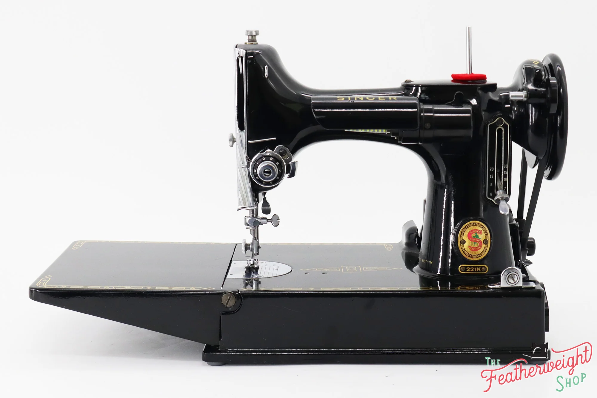Singer Featherweight 221K Sewing Machine, RED "S" - ES653*** - Image 3