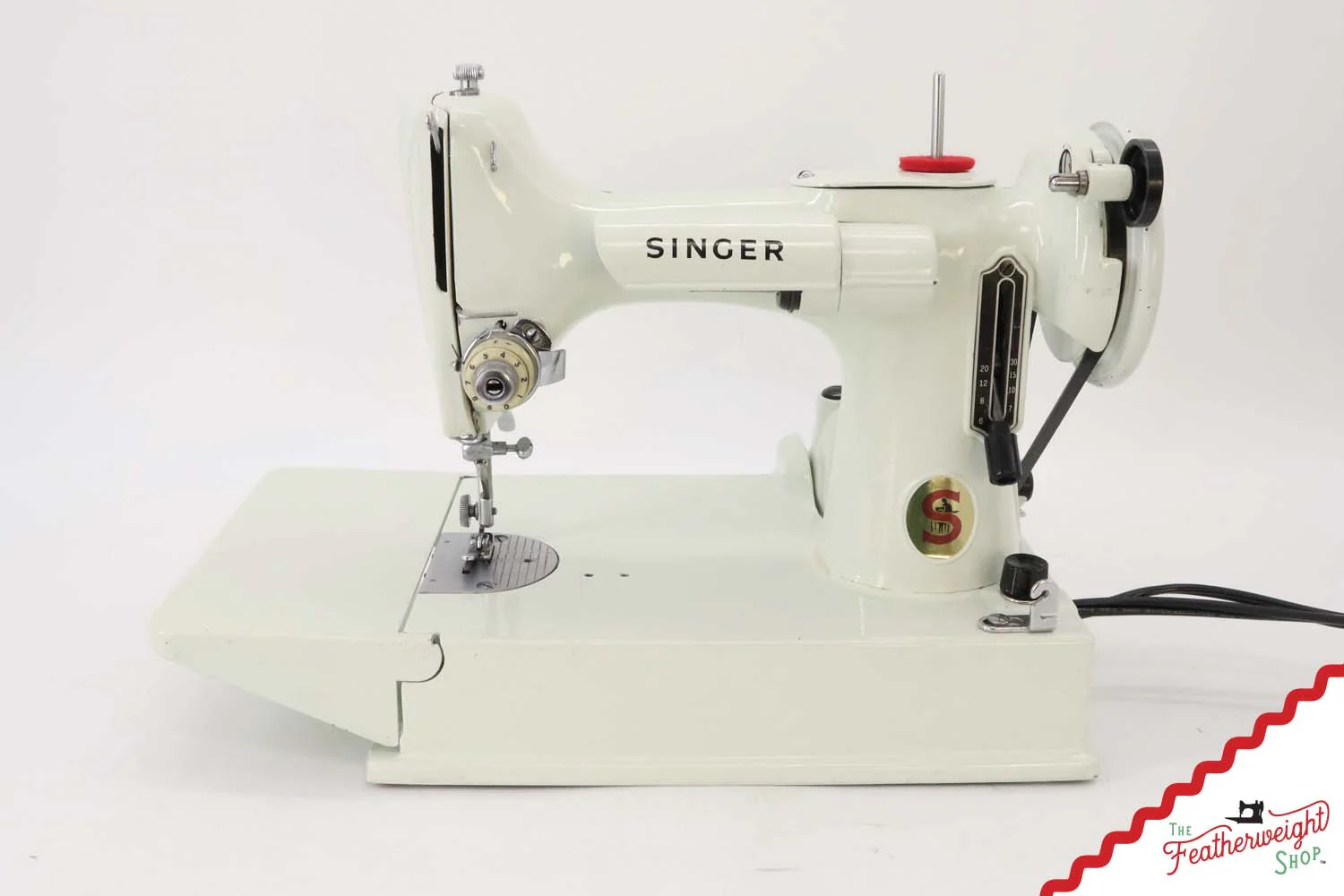 Singer Featherweight 221K Sewing Machine, WHITE - EV9036** - Image 2