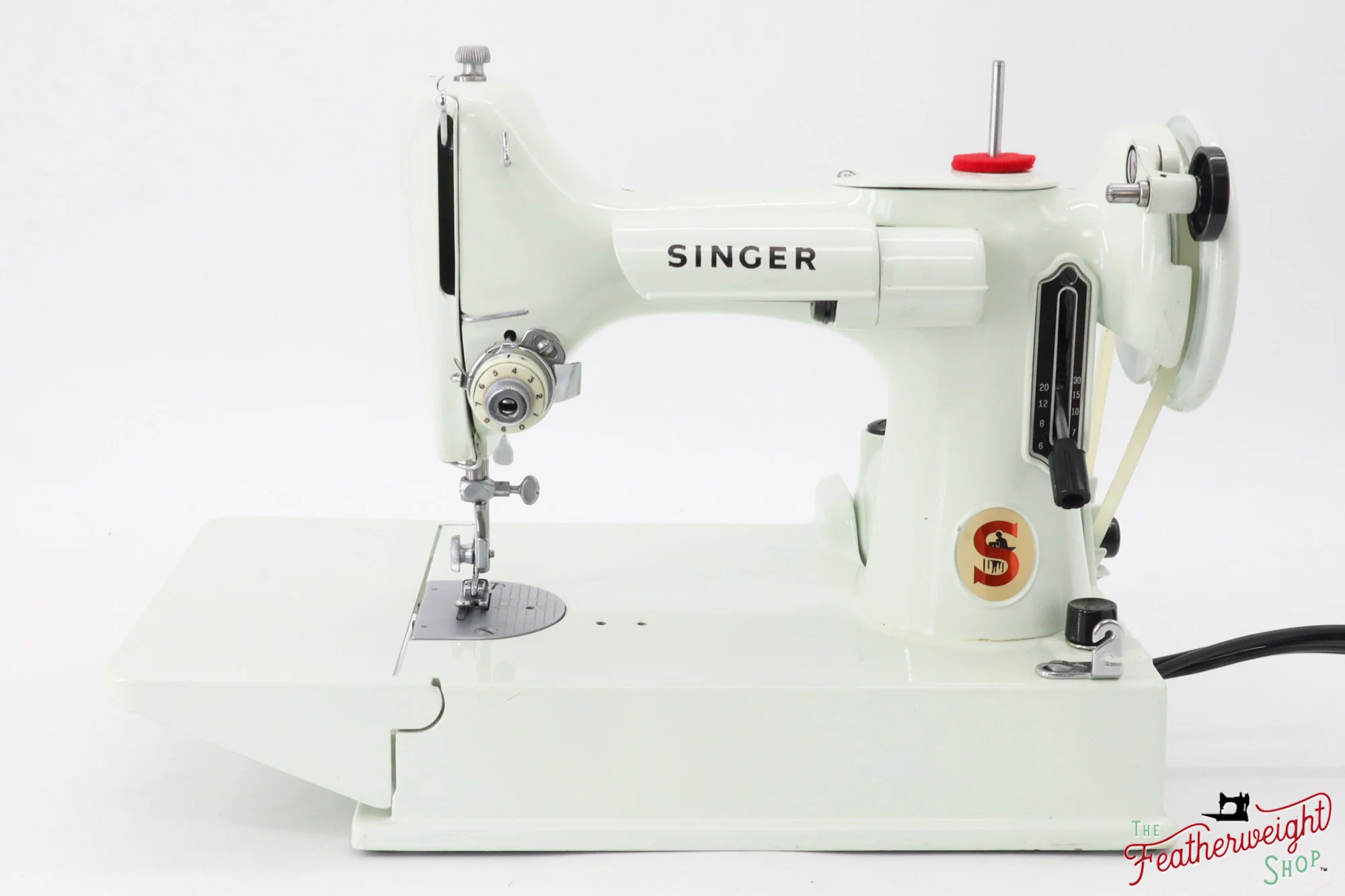 Singer Featherweight 221K Sewing Machine, WHITE - EV9052** - Image 2