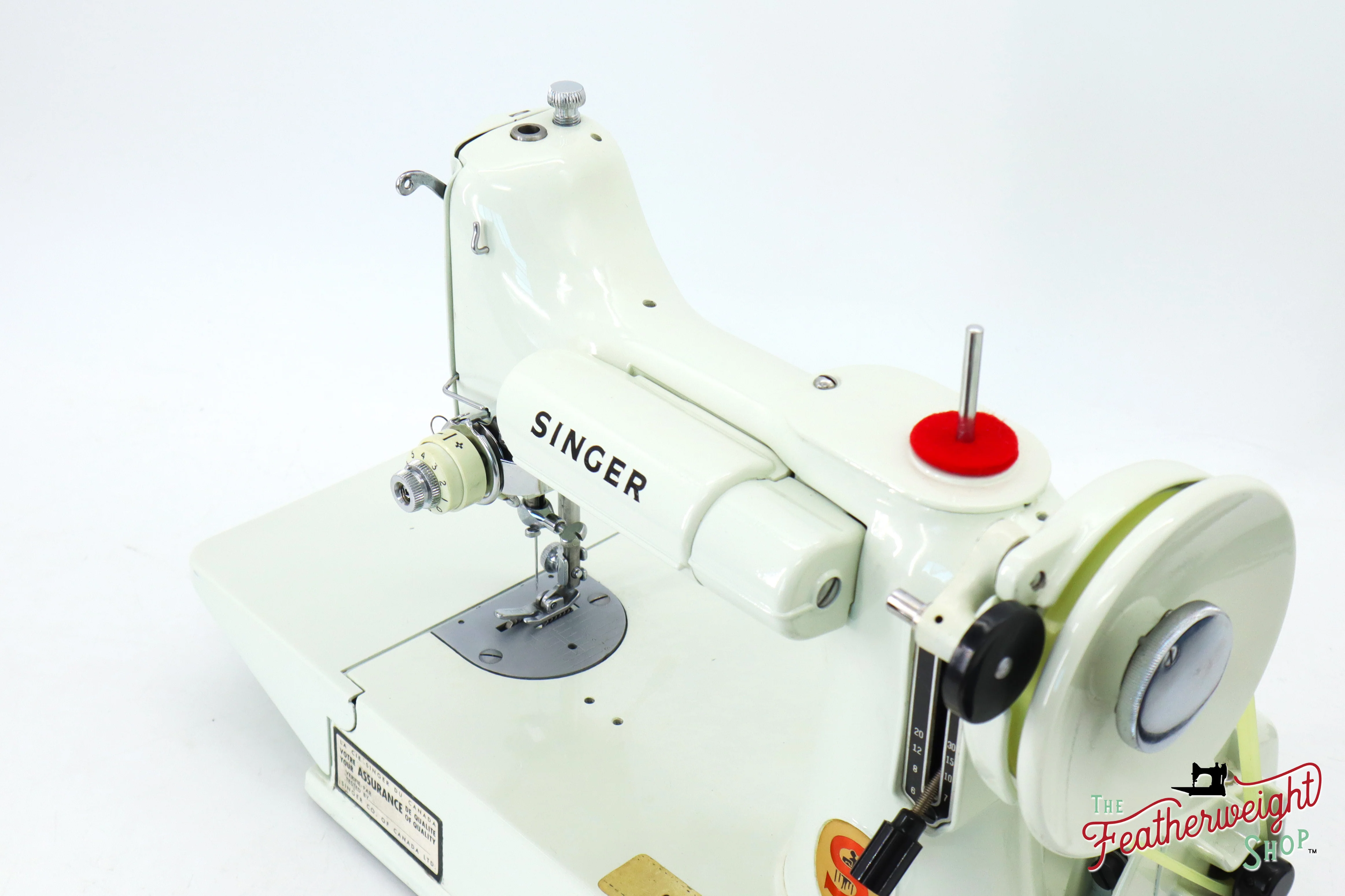 Singer Featherweight 221K Sewing Machine, WHITE EV9626** - RARE Case! - Image 13
