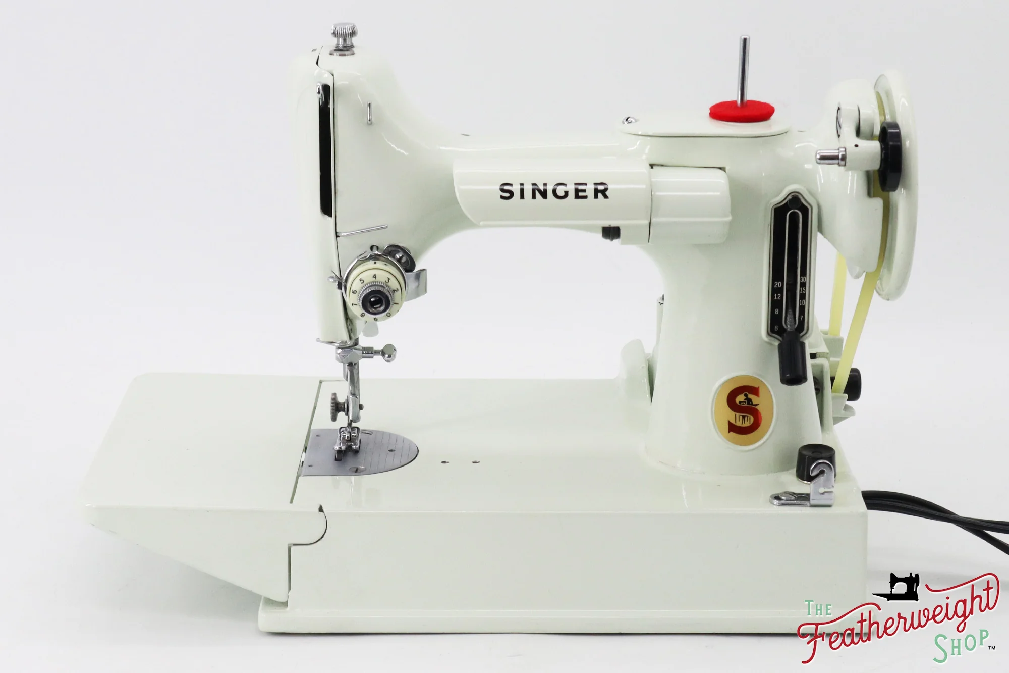 Singer Featherweight 221K Sewing Machine, WHITE EV9937** - RARE Case! - Image 2