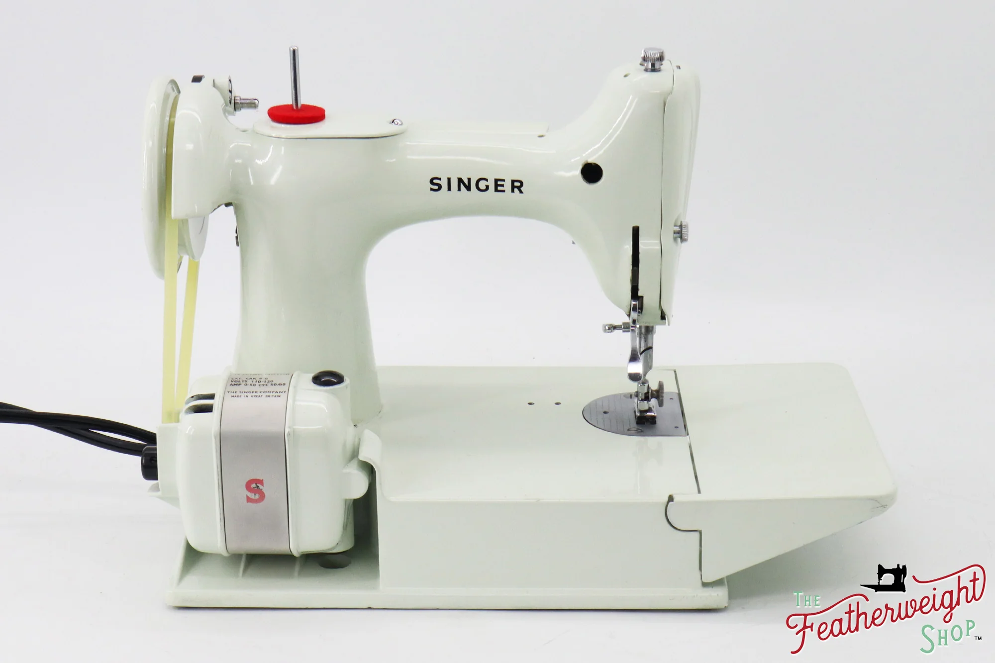 Singer Featherweight 221K Sewing Machine, WHITE EV9937** - RARE Case! - Image 6