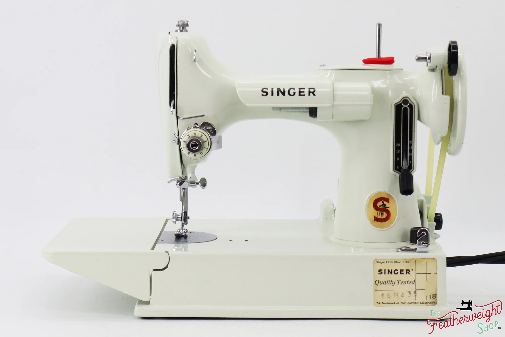 Singer Featherweight 221K Sewing Machine, WHITE FA2261** - RARE Case! - Image 2
