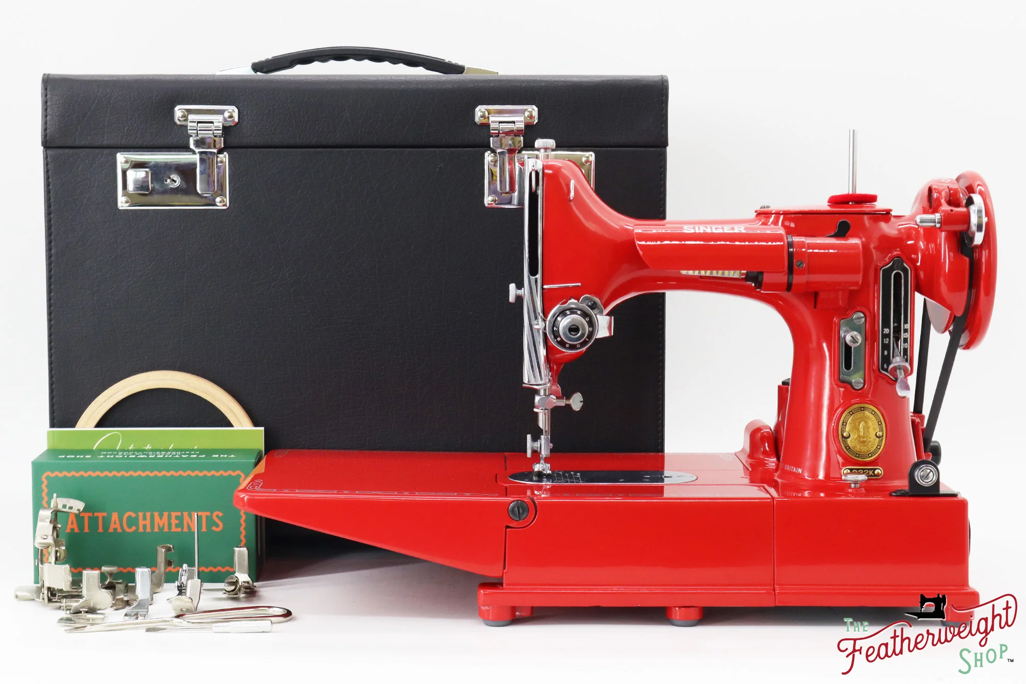 Singer Featherweight 222K EJ225***, 1953 - Fully Restored in Happy Red - 656th 222 Produced! - Image 3