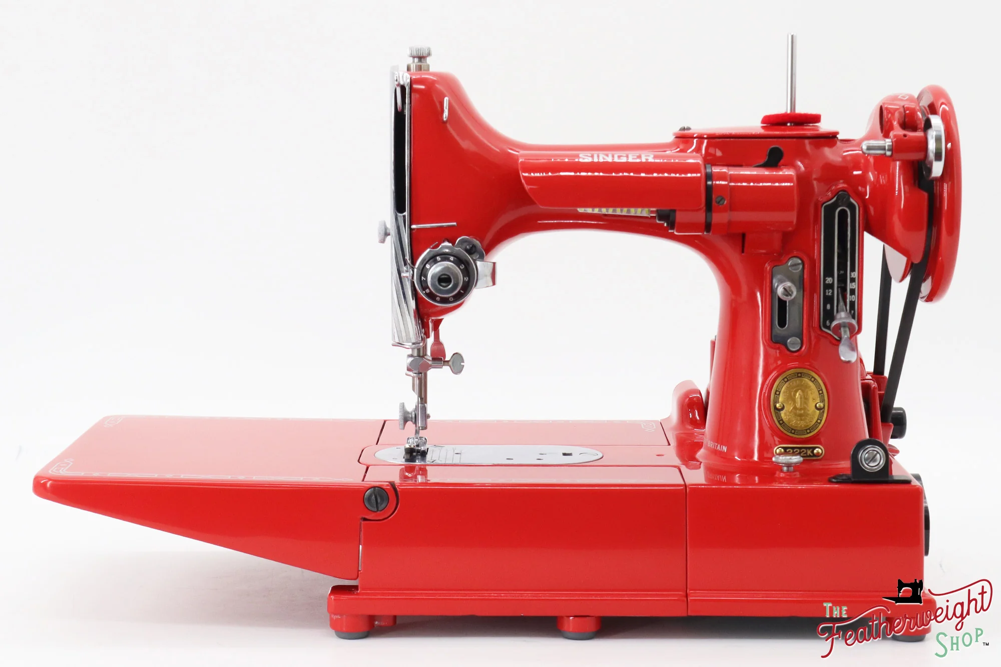 Singer Featherweight 222K EJ225***, 1953 - Fully Restored in Happy Red - 656th 222 Produced! - Image 6