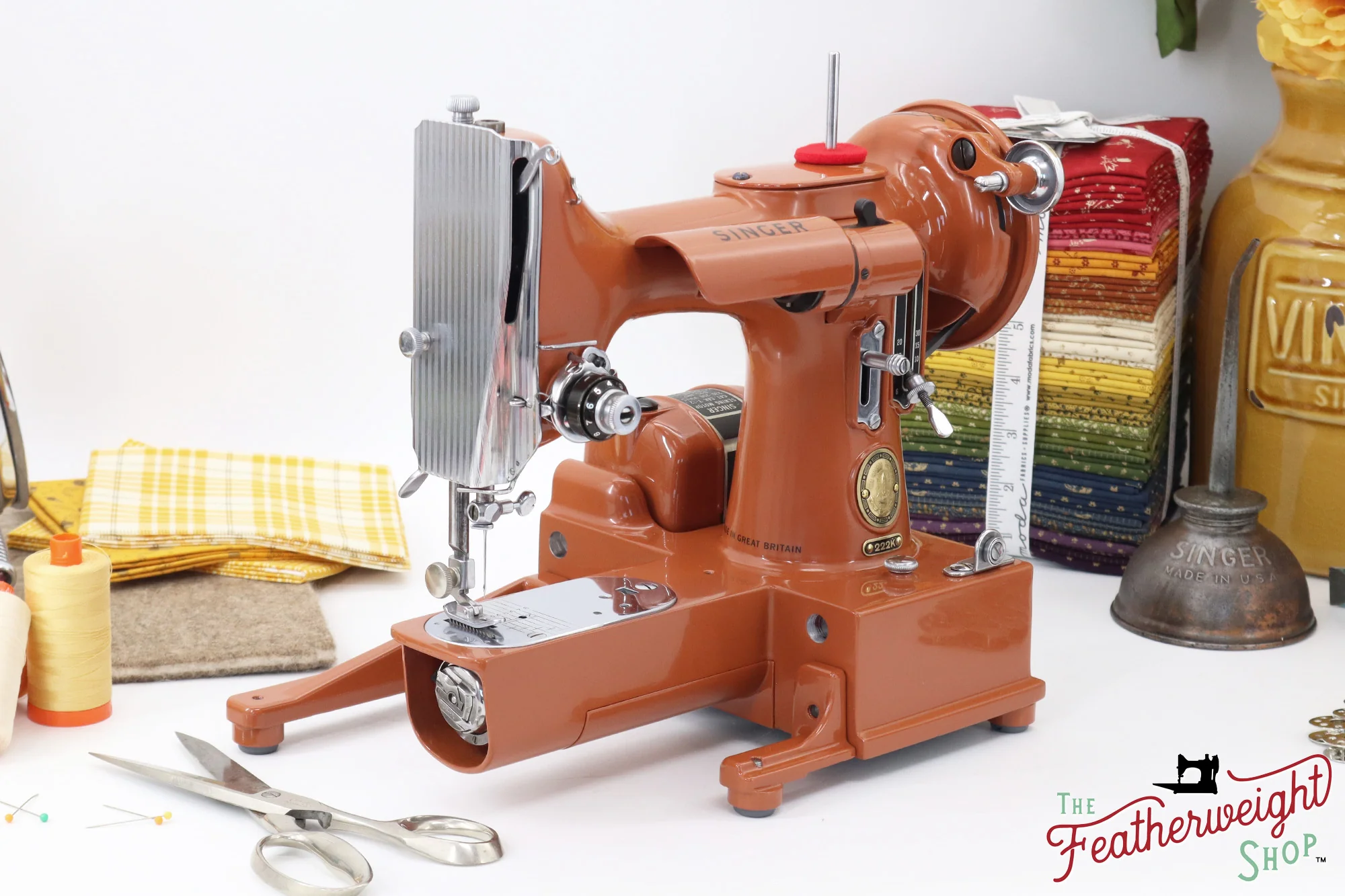 Singer Featherweight 222K - EJ6184** - Fully Restored in Pumpkin Spice - Image 2