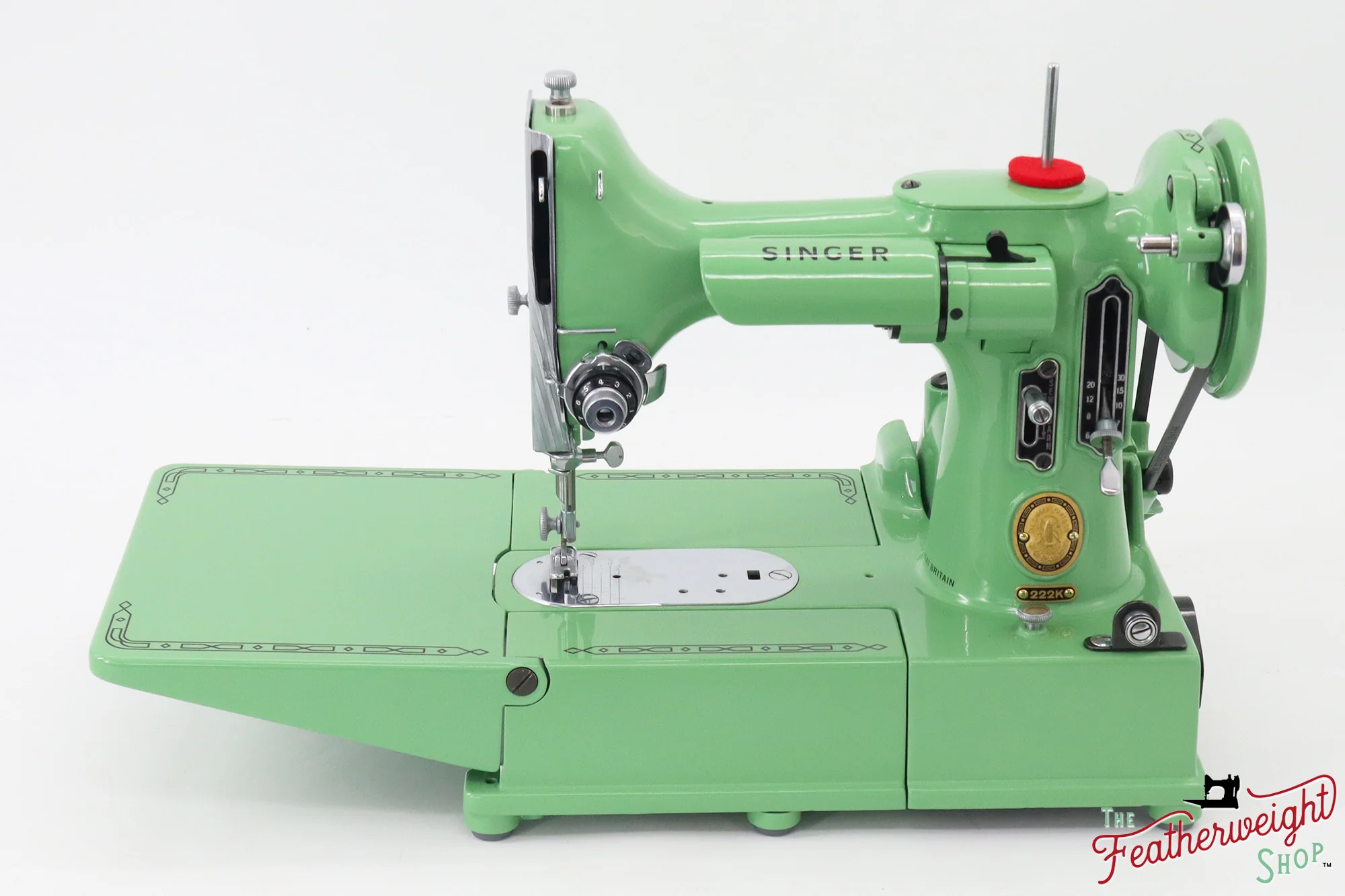 Singer Featherweight 222K - EK32603* - Fully Restored in Art Deco Green - Image 4