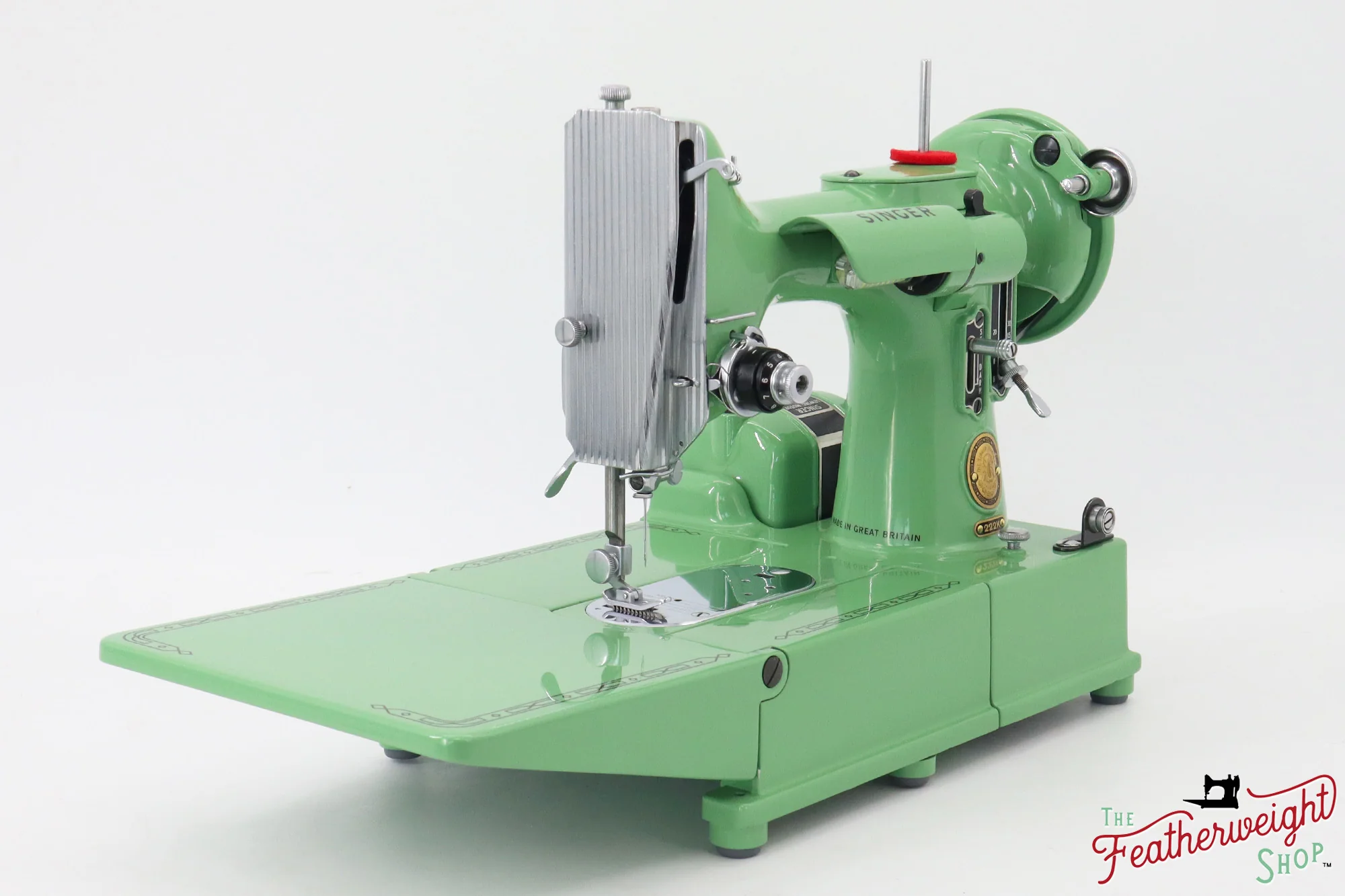 Singer Featherweight 222K - EK32603* - Fully Restored in Art Deco Green - Image 5