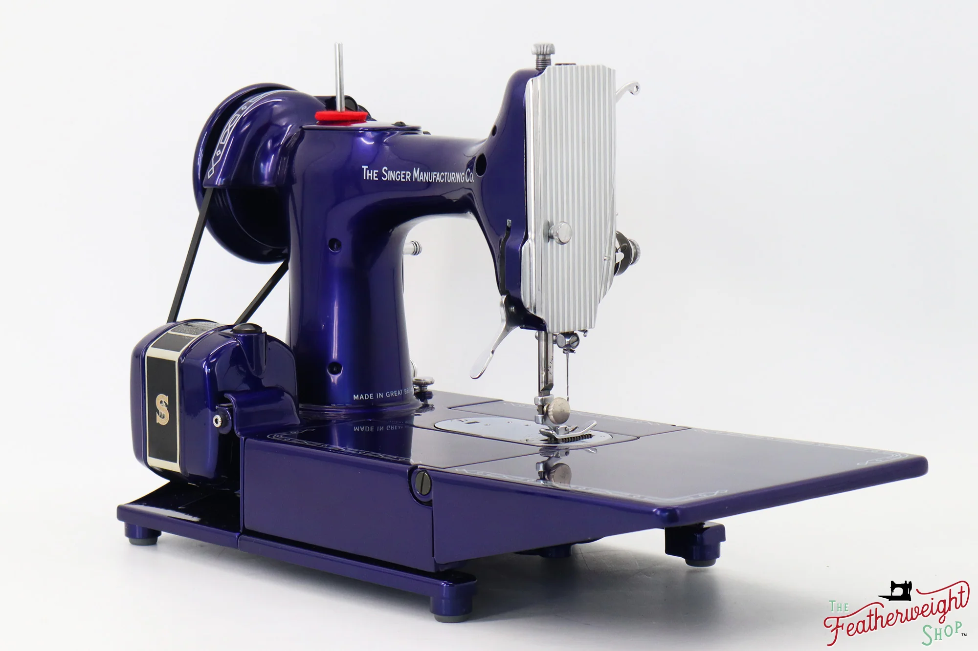 Singer Featherweight 222K Red 'S' - EP7595** - Fully Restored in Cobalt Blue - Image 10