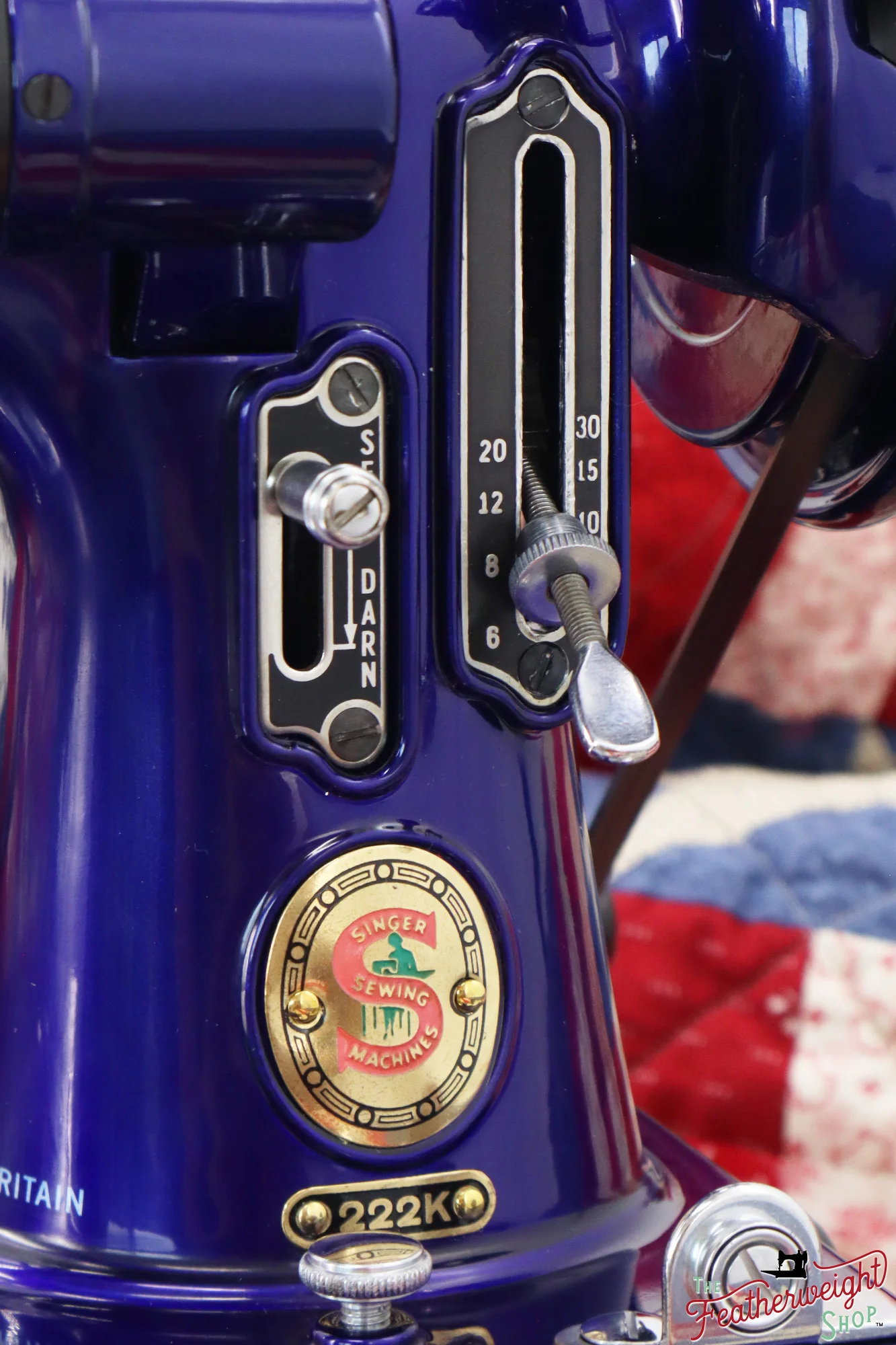 Singer Featherweight 222K Red 'S' - EP7595** - Fully Restored in Cobalt Blue - Image 17