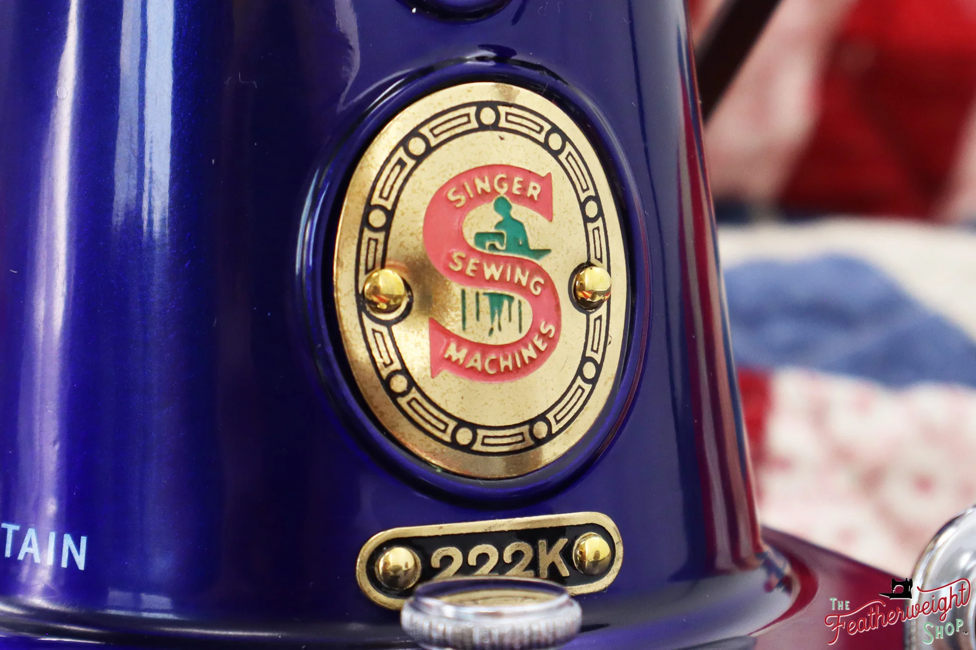 Singer Featherweight 222K Red 'S' - EP7595** - Fully Restored in Cobalt Blue - Image 3
