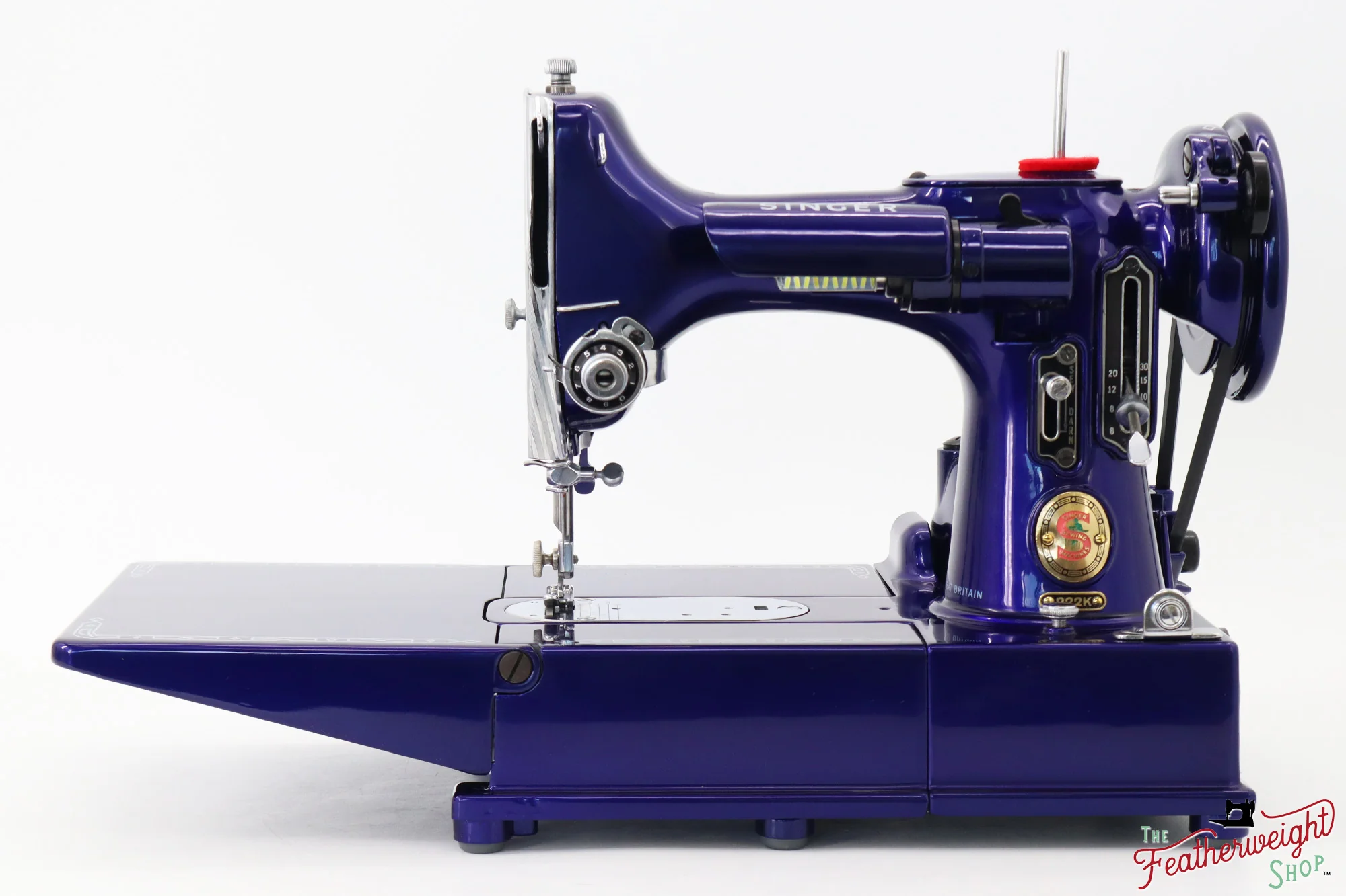 Singer Featherweight 222K Red 'S' - EP7595** - Fully Restored in Cobalt Blue - Image 6