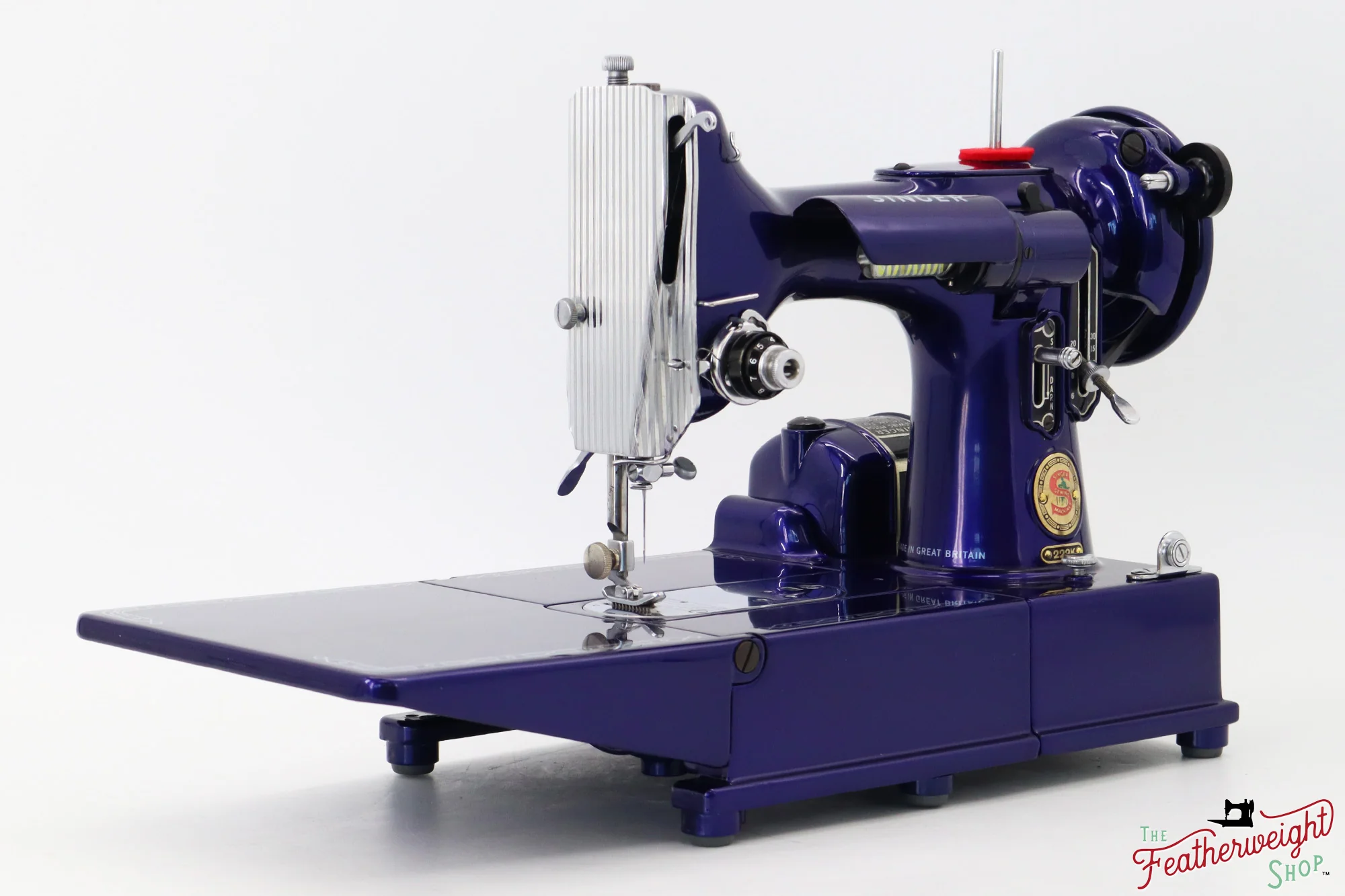 Singer Featherweight 222K Red 'S' - EP7595** - Fully Restored in Cobalt Blue - Image 8