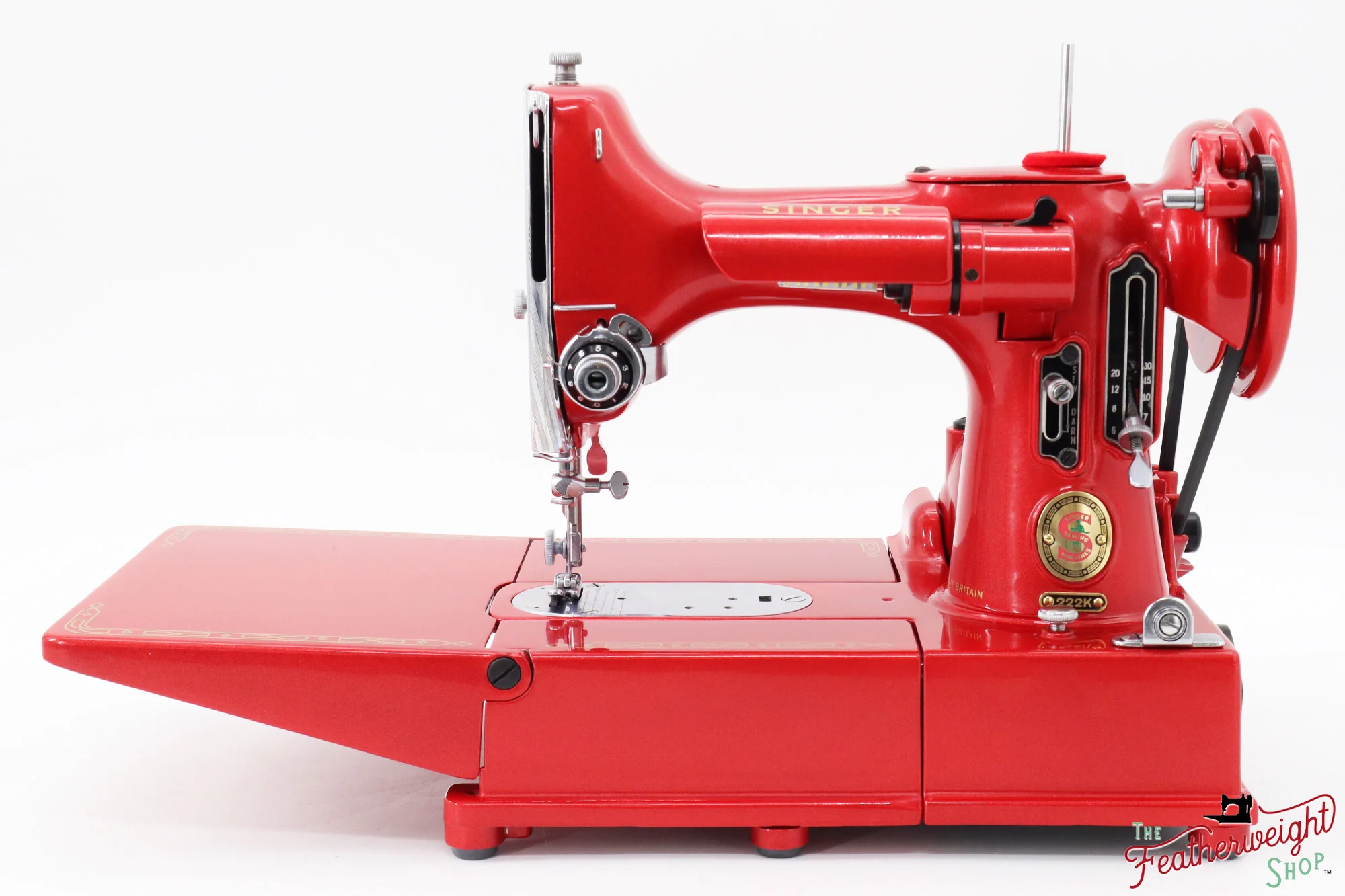 Singer Featherweight 222K Red 'S' - ES1660** - Fully Restored in Candy Apple Red - Image 6