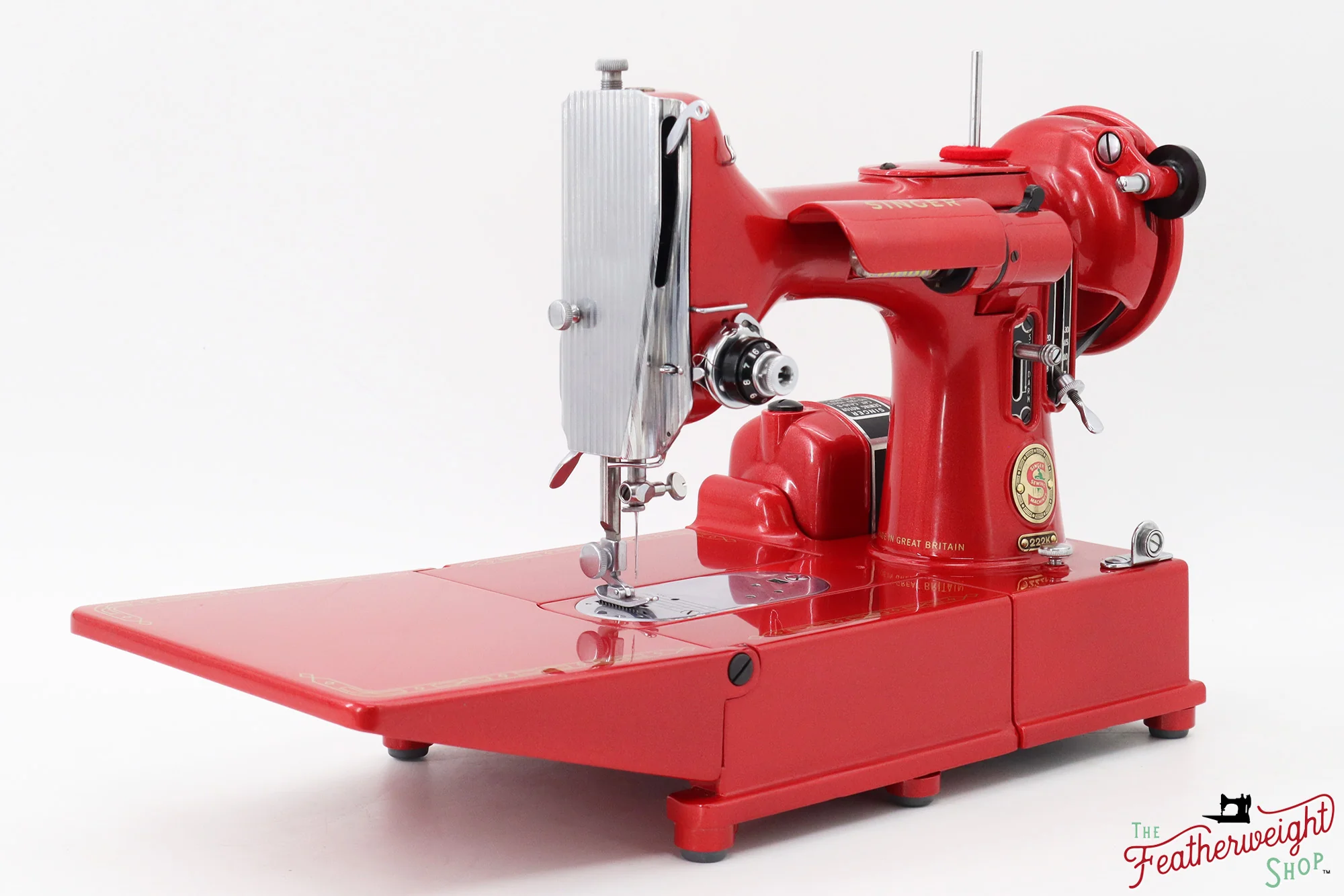 Singer Featherweight 222K Red 'S' - ES1660** - Fully Restored in Candy Apple Red - Image 7