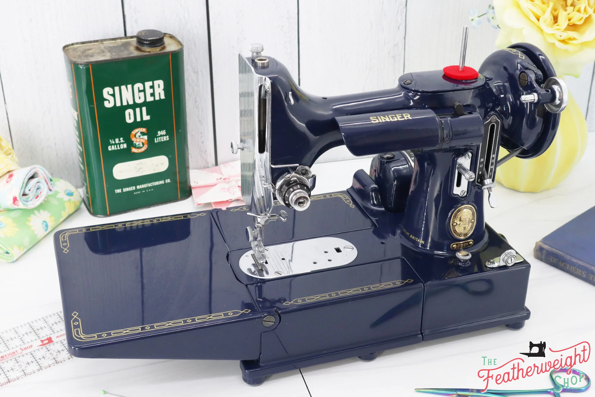 Singer Featherweight 222K Sewing Machine, EJ2680** - Fully Restored in Navy - Image 2