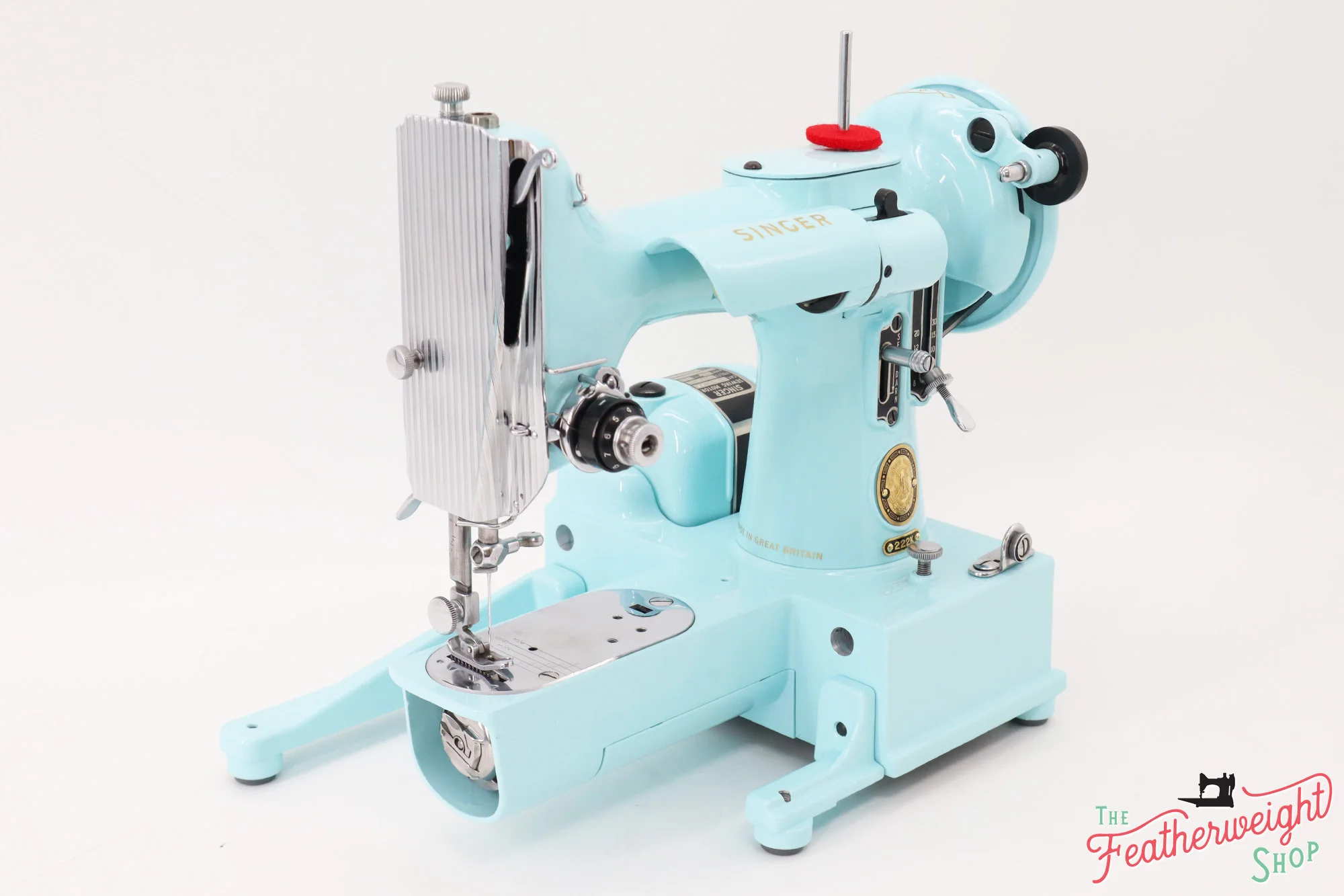 Singer Featherweight 222K Sewing Machine EJ26918* - Fully Restored in Snowflake Blue - Image 2