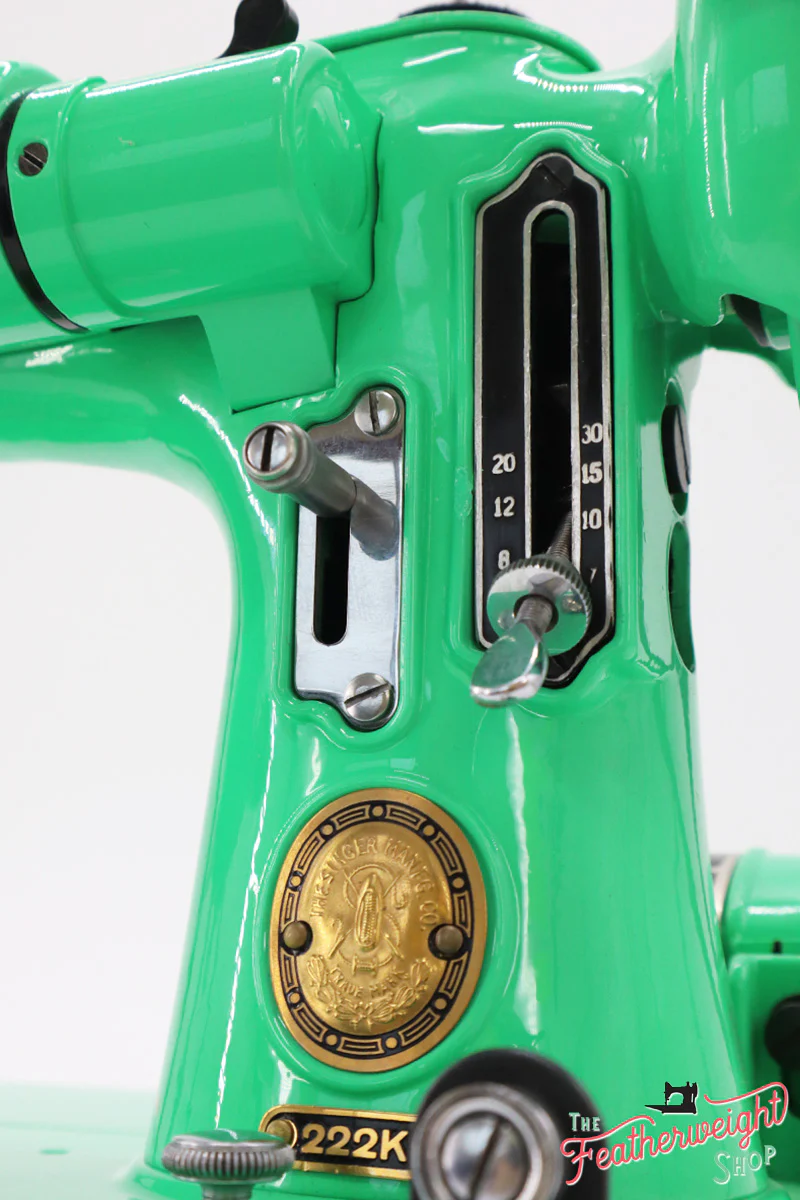 Singer Featherweight 222K Sewing Machine EJ9108** - Fully Restored in Minty Mint Candy Green - Image 15