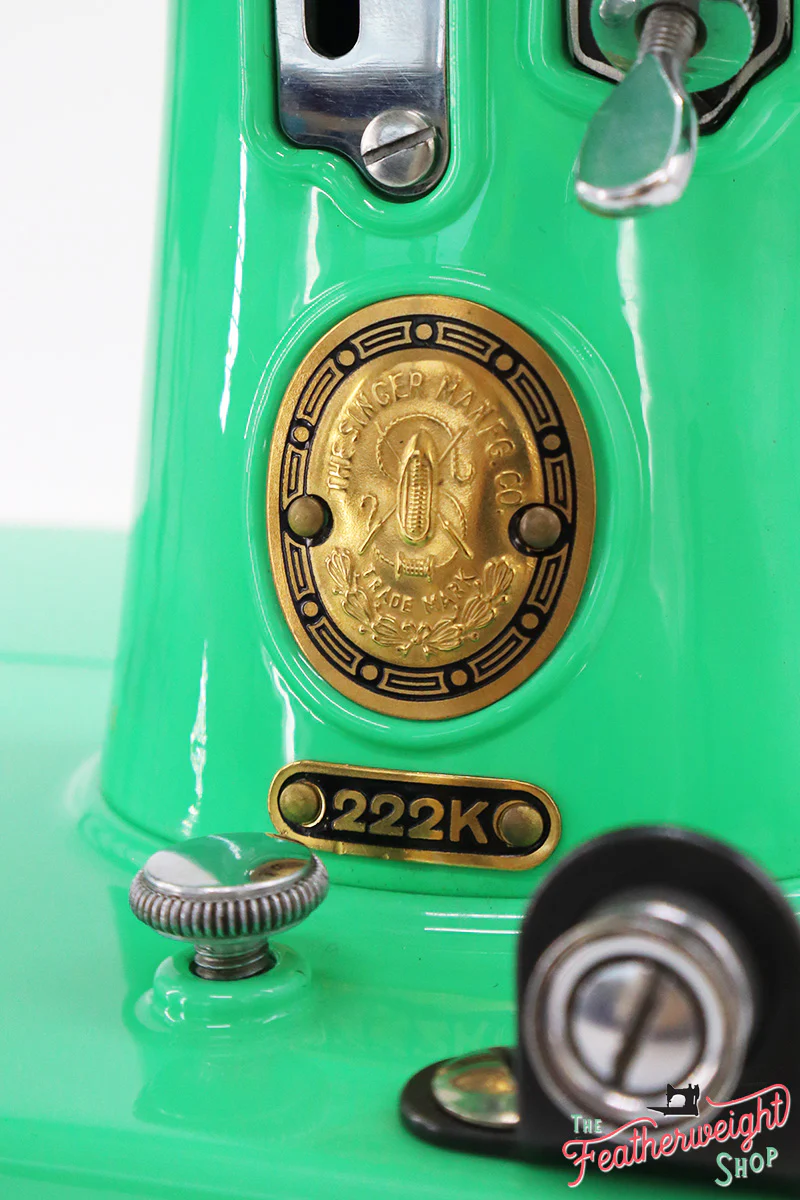 Singer Featherweight 222K Sewing Machine EJ9108** - Fully Restored in Minty Mint Candy Green - Image 16