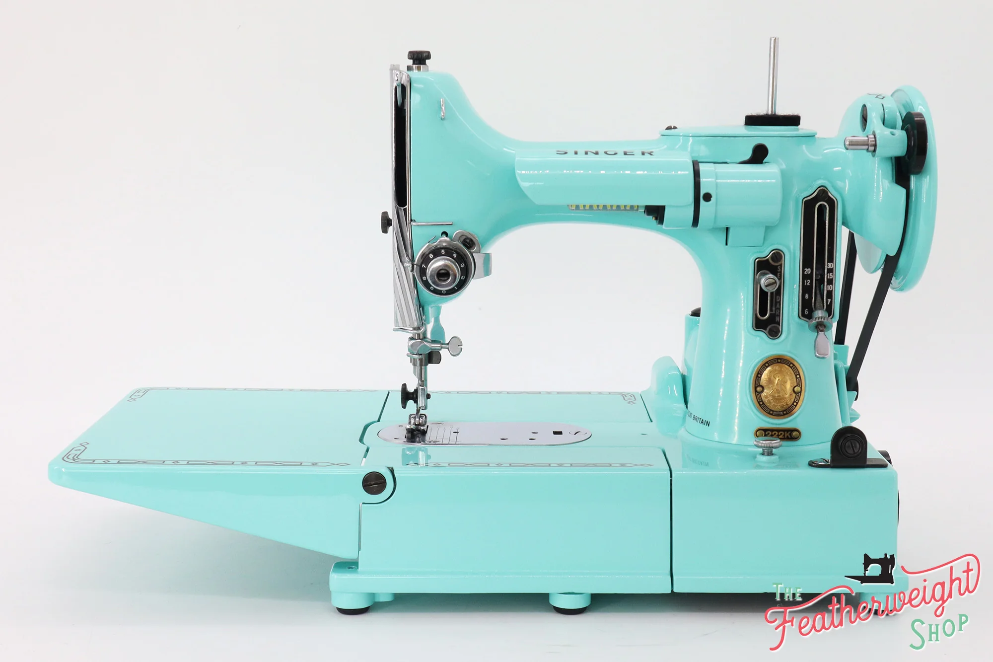 Singer Featherweight 222K Sewing Machine EK63264* - Fully Restored in Tiffany Blue - Image 3