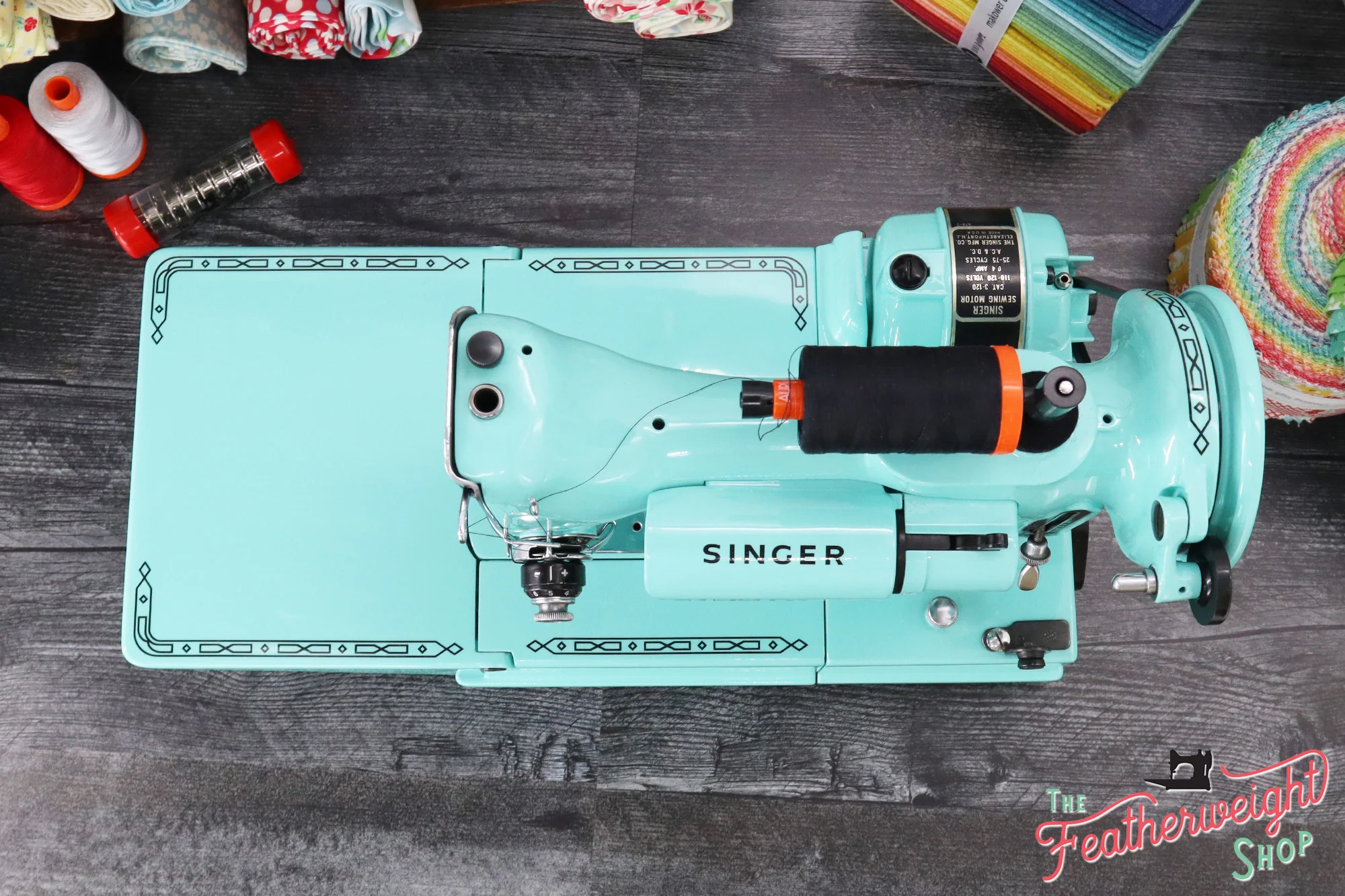 Singer Featherweight 222K Sewing Machine EK63264* - Fully Restored in Tiffany Blue - Image 9