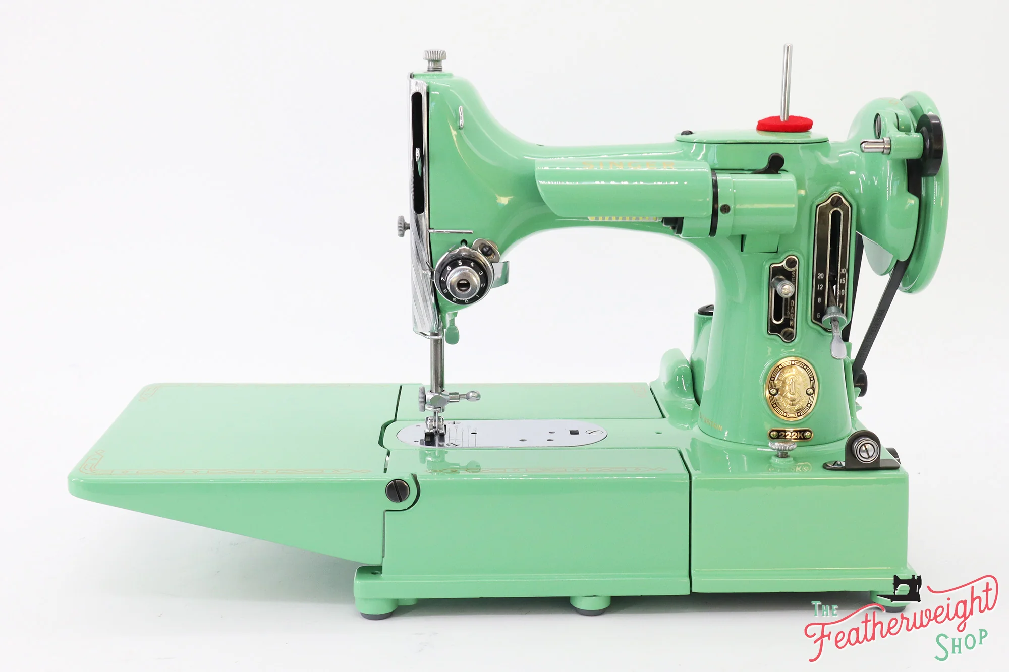 Singer Featherweight 222K Sewing Machine EK6348** - Fully Restored in 'Jadeite Milky Green' - Image 3